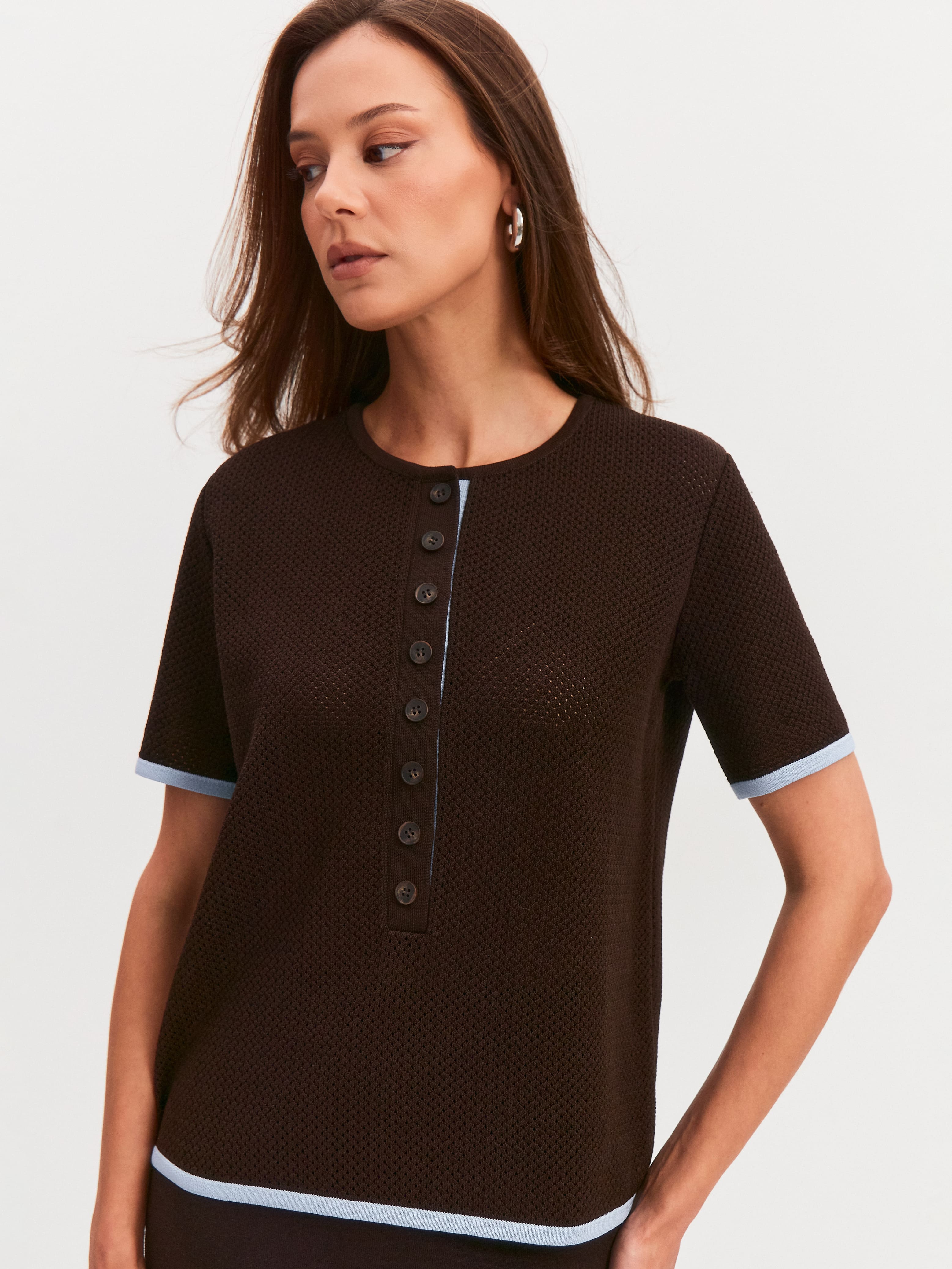 Мальта джемпер (поло) трикотажный (т. коричневый, 44-46)