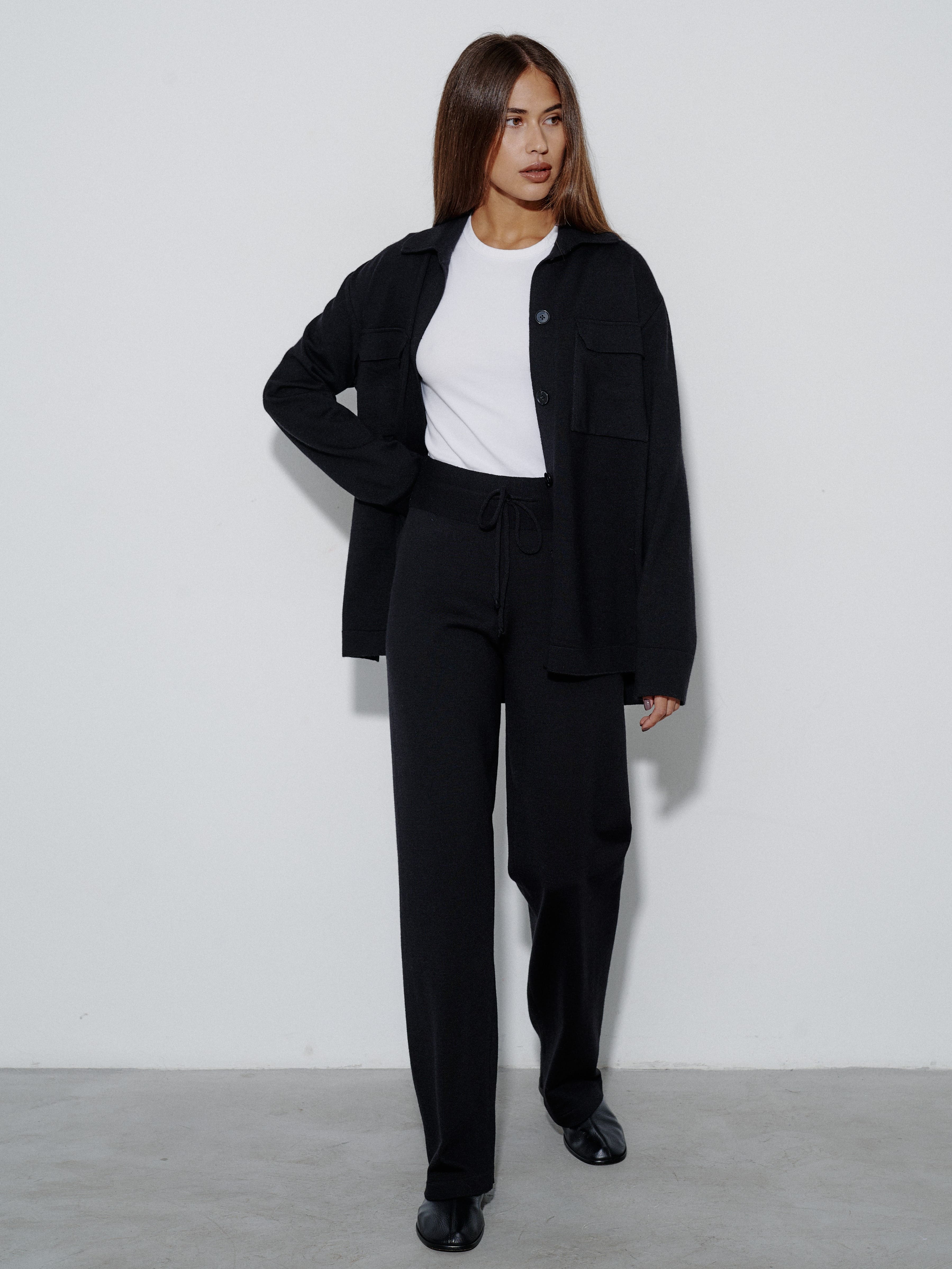 Джемми брюки трикотажные (черный, 44-46/164-170)