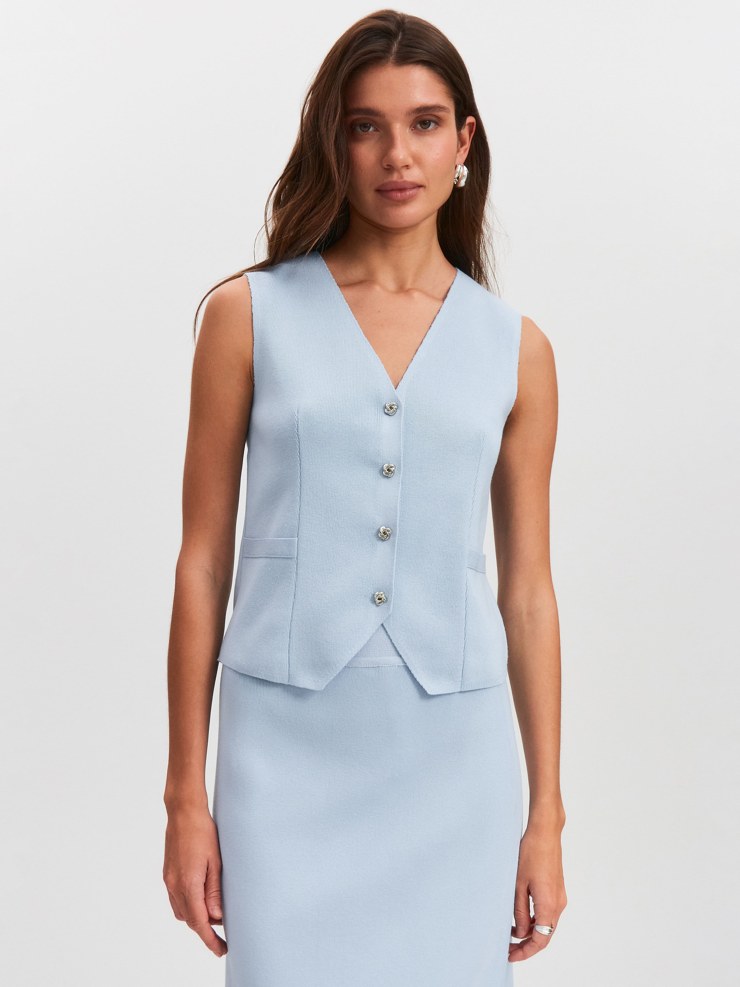 Тиффани жилет трикотажный (голубой, 44-46)