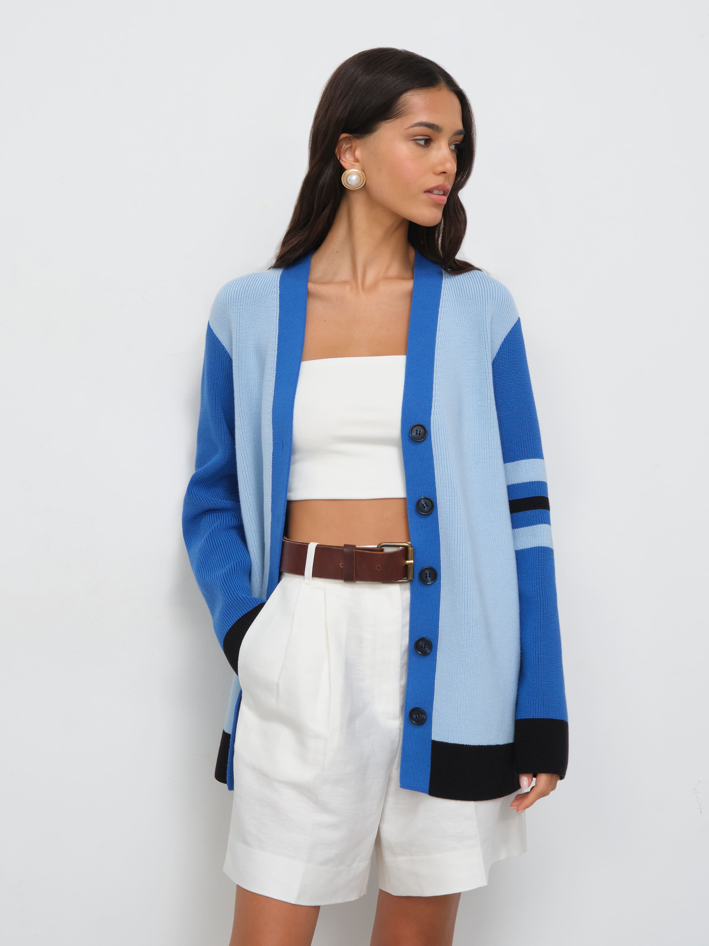 Родос кардиган трикотажный (голубой/ультрамарин, 44-46)