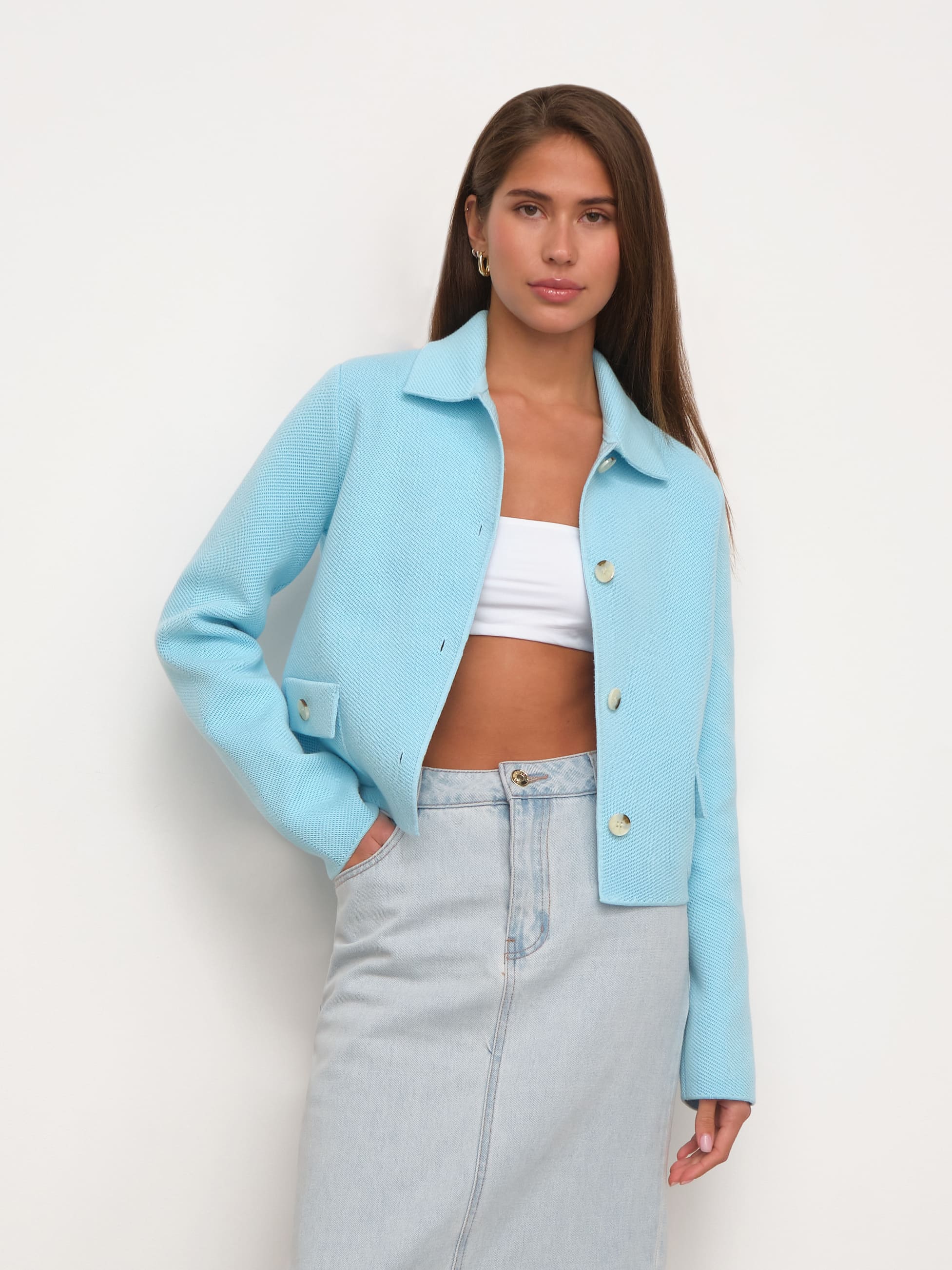 Лацио жакет трикотажный (бирюзовый, 44-46)