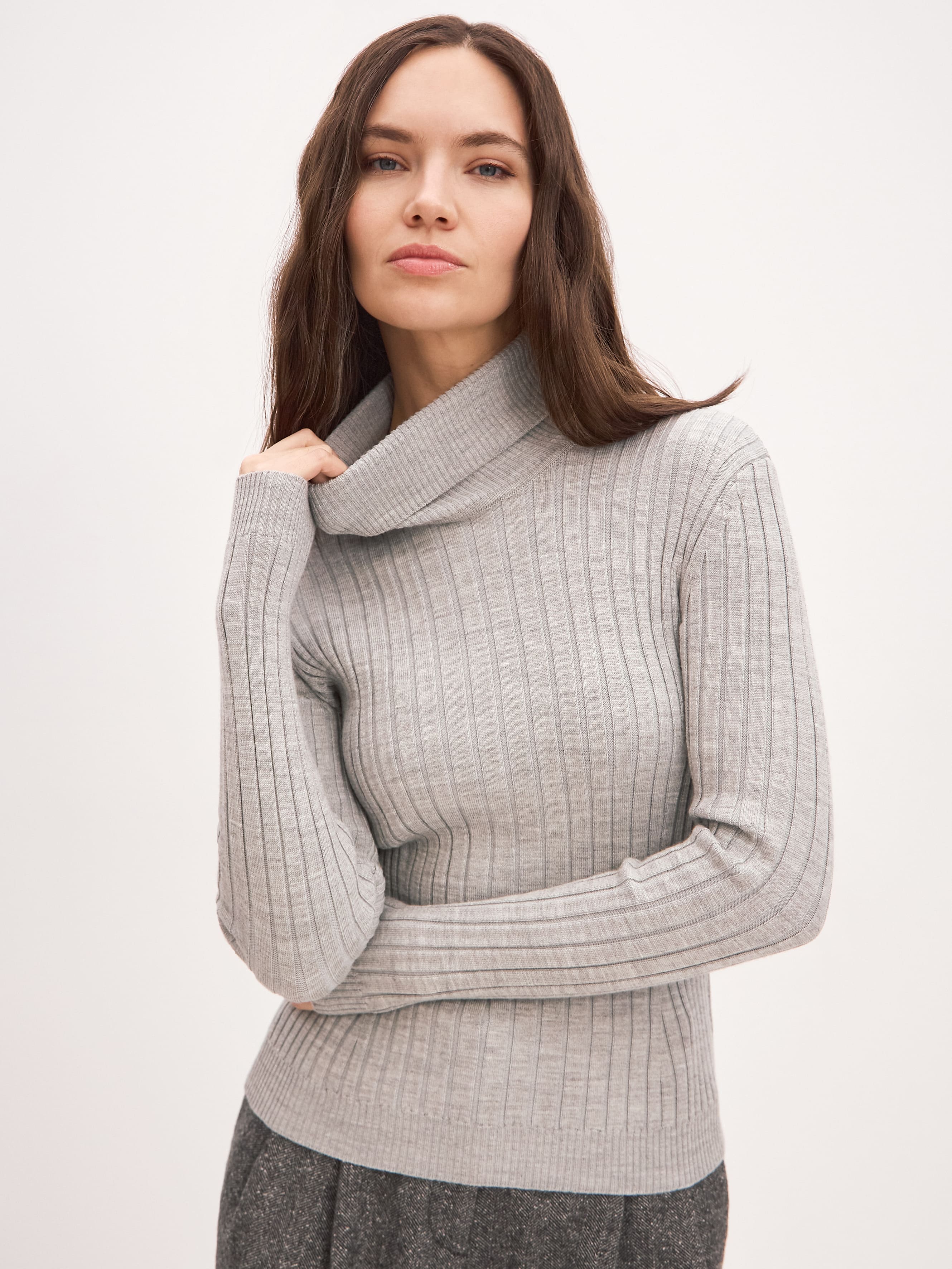 Китон водолазка трикотажная (светло-серый меланж, 44-46)