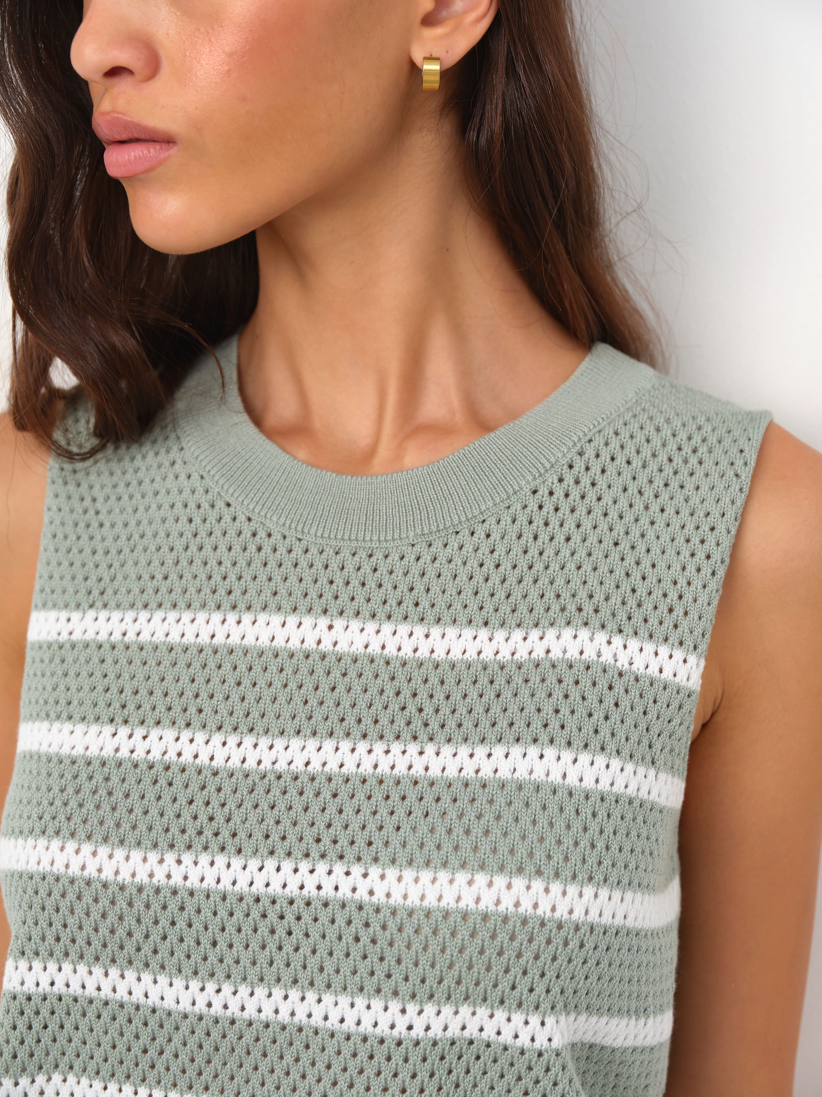 Терри джемпер без рукавов трикотажный (св.зеленый/белый, 44-46)