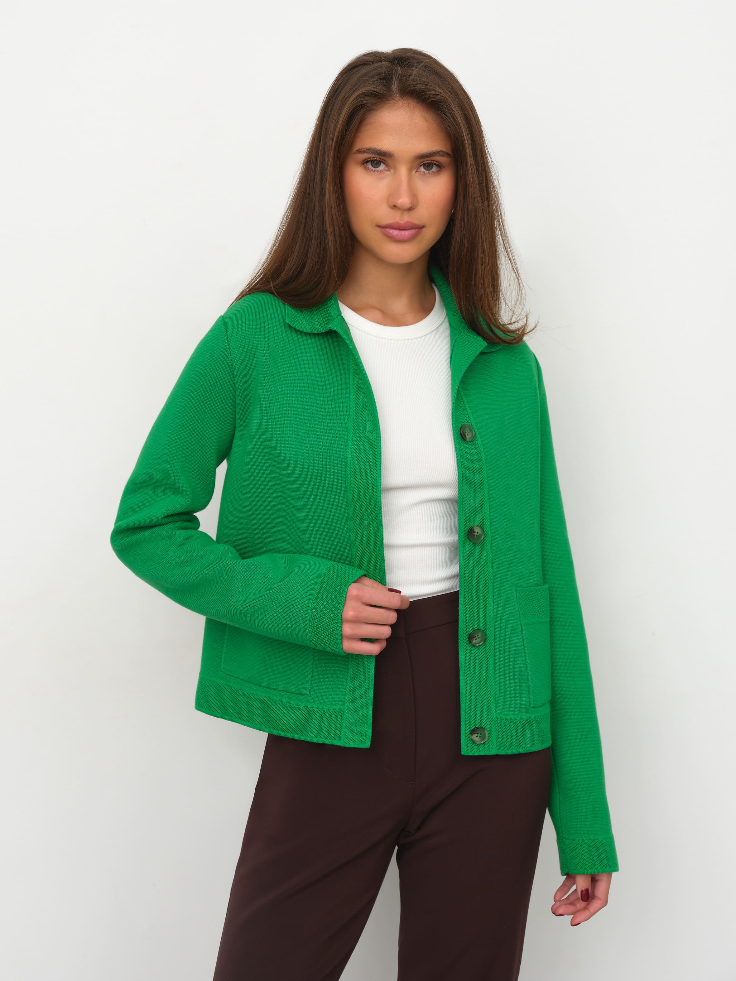 Ницца жакет трикотажный (ярко-зеленый, 46)