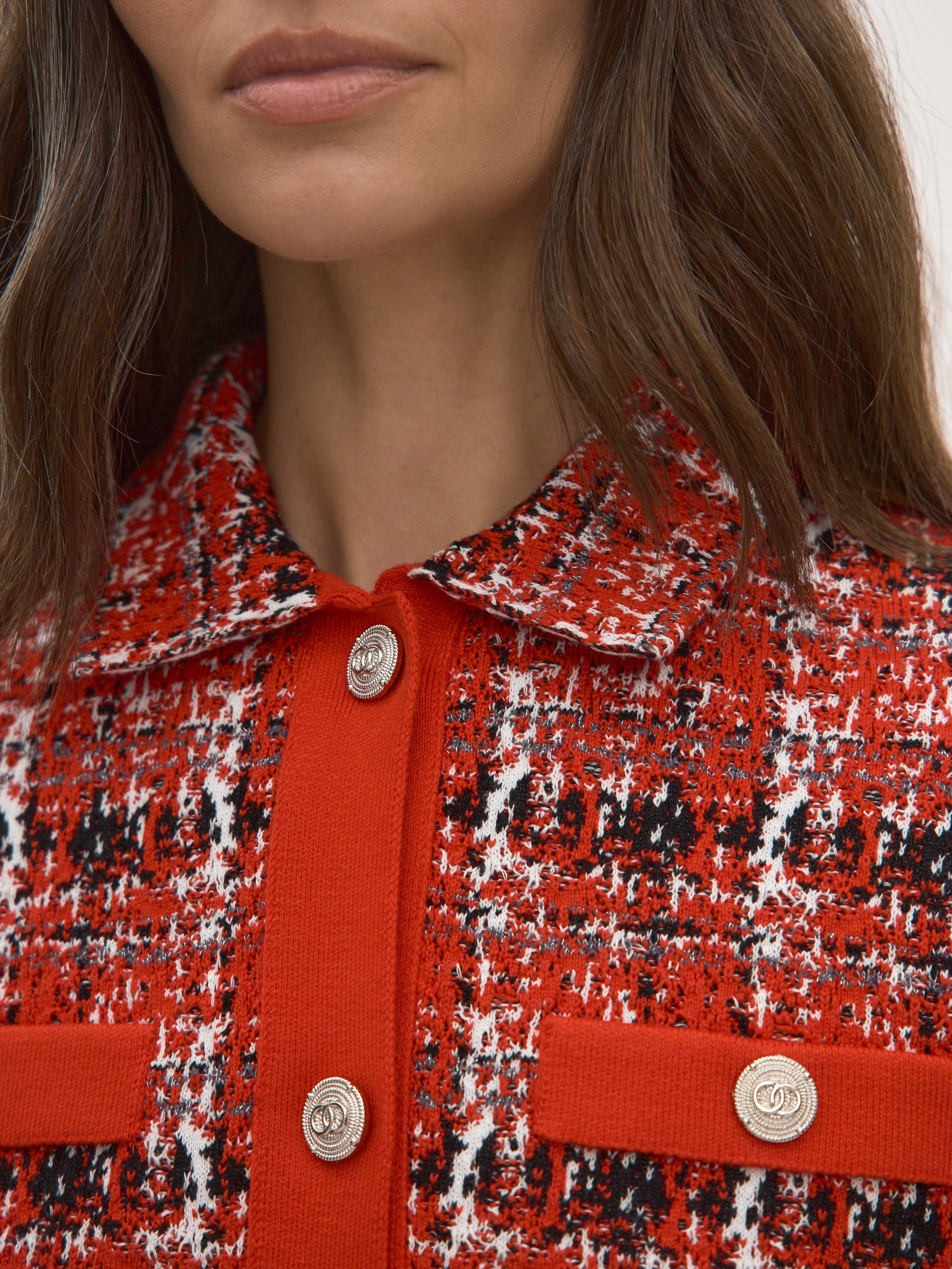 Шанель жакет трикотажный (красный, 46)