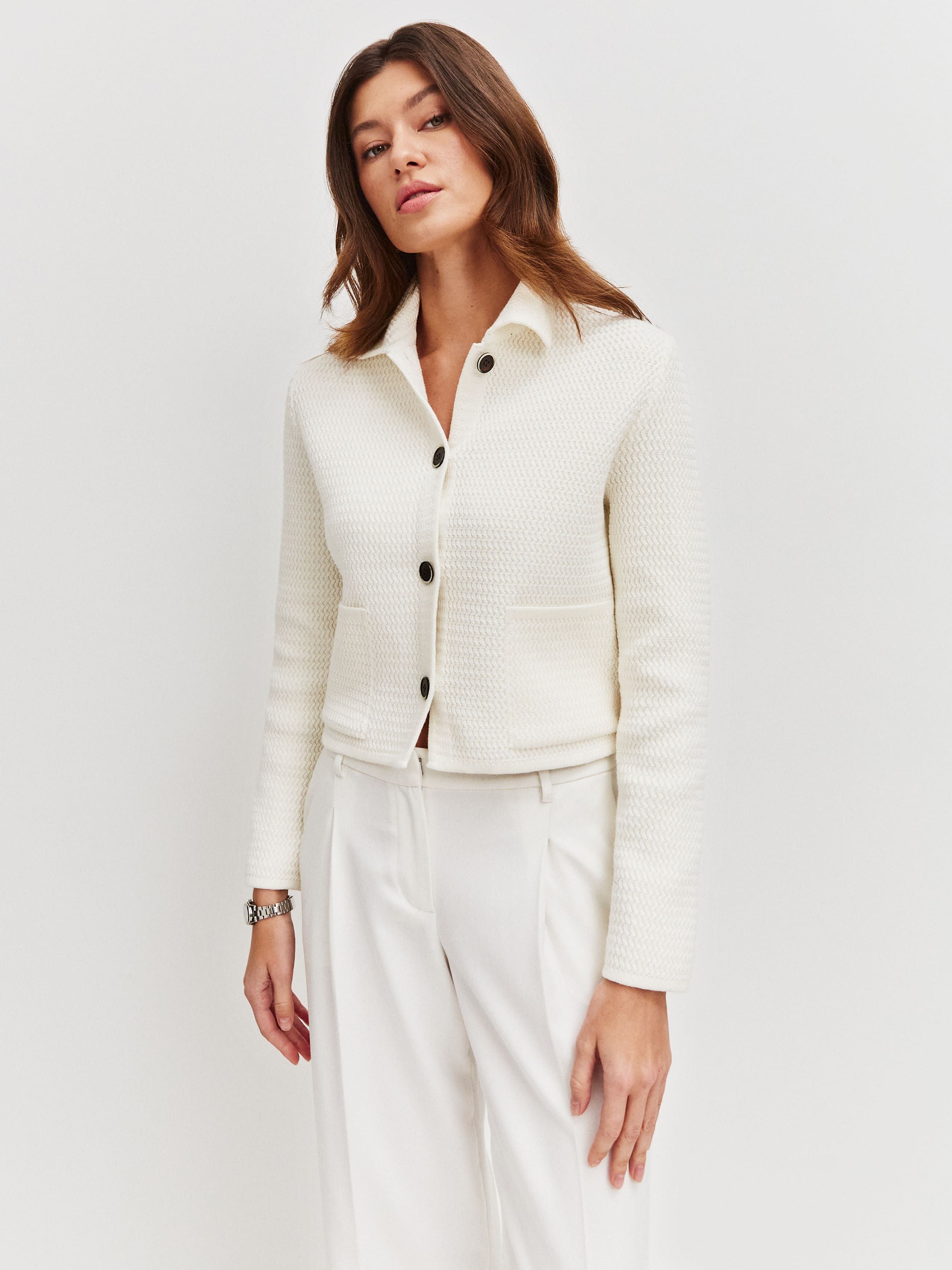 Селена жакет трикотажный (молочный, 46)