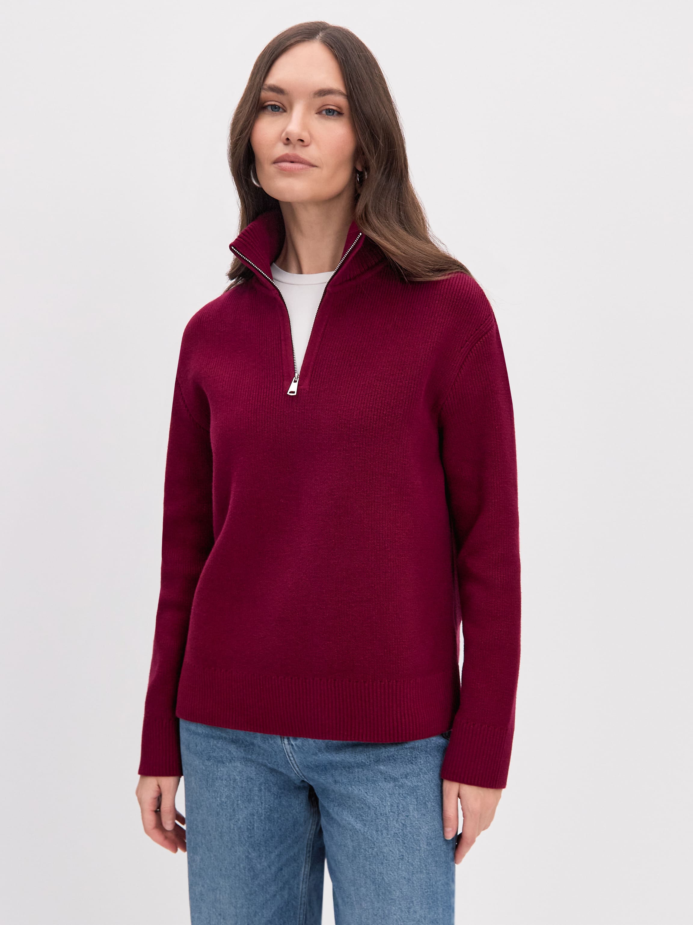 Авилон джемпер трикотажный (вишневый, 44-46)