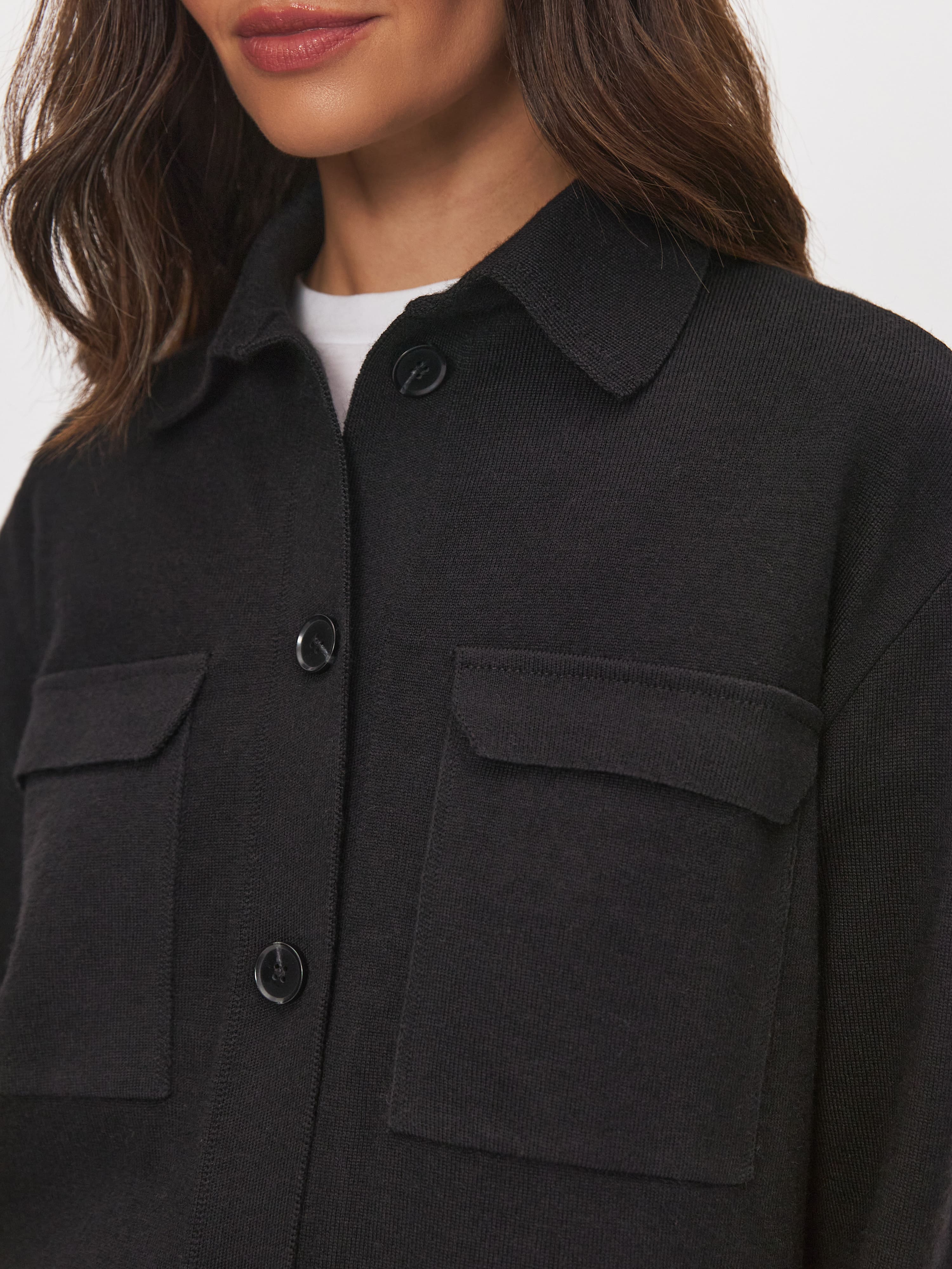 Джем кардиган (рубашка) трикотажный (черный, 44-46)