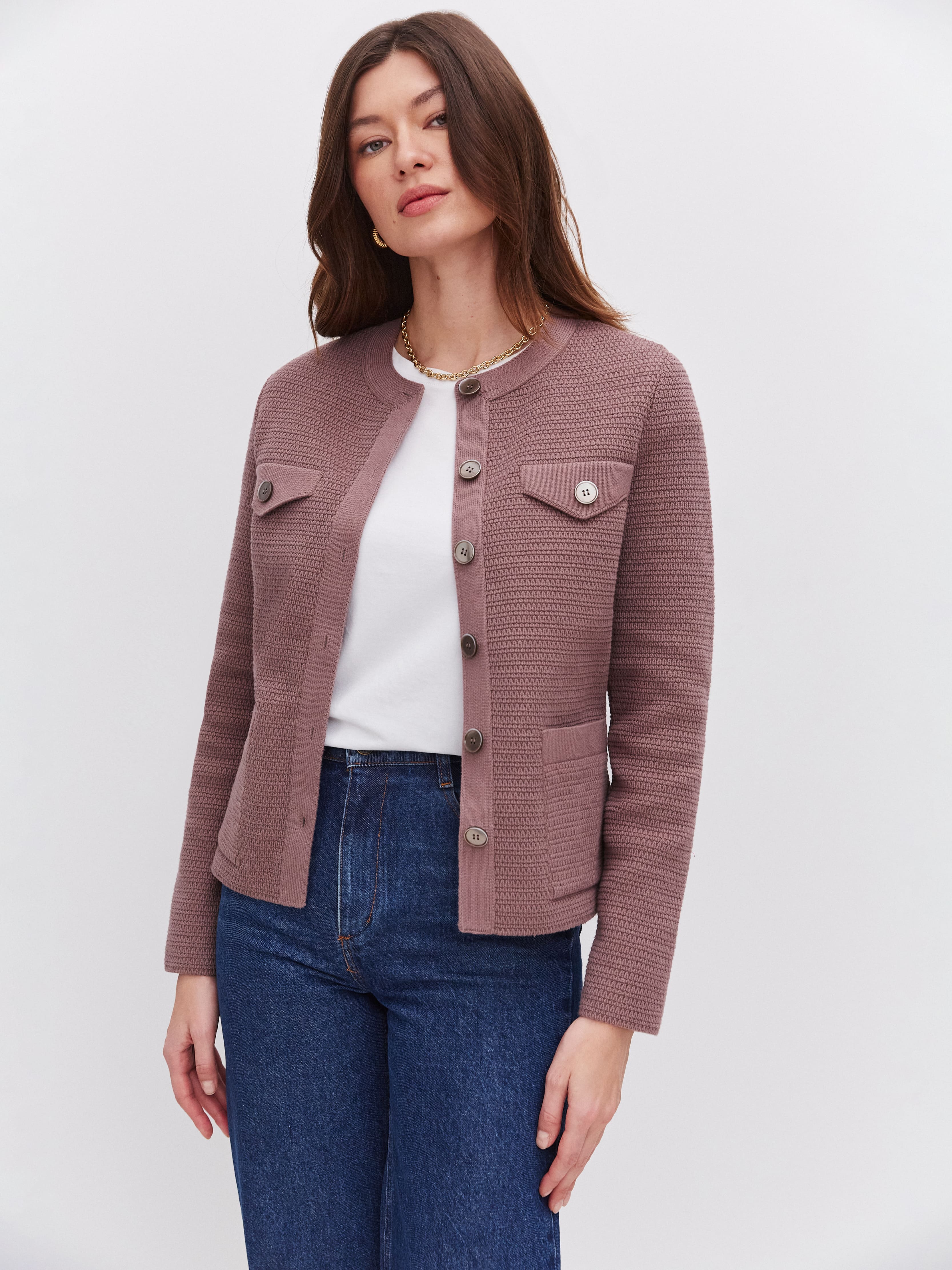 Шарм жакет трикотажный (кофейный, 46)