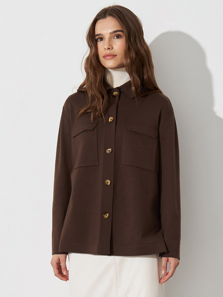 Джем кардиган (рубашка) трикотажный (т.коричневый, 44-46)