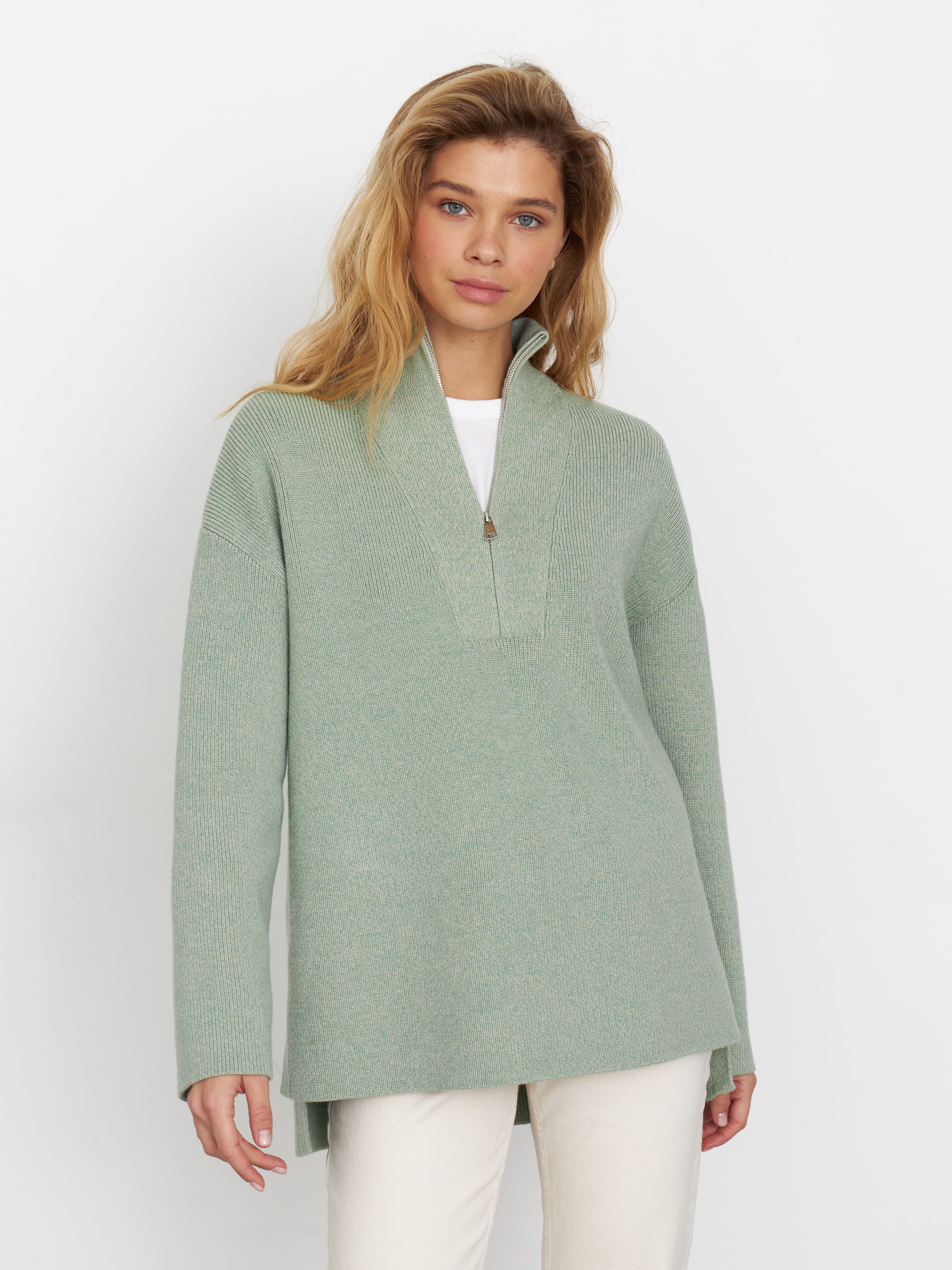 Голди джемпер трикотажный (св.зеленый/песочный, 44-46)