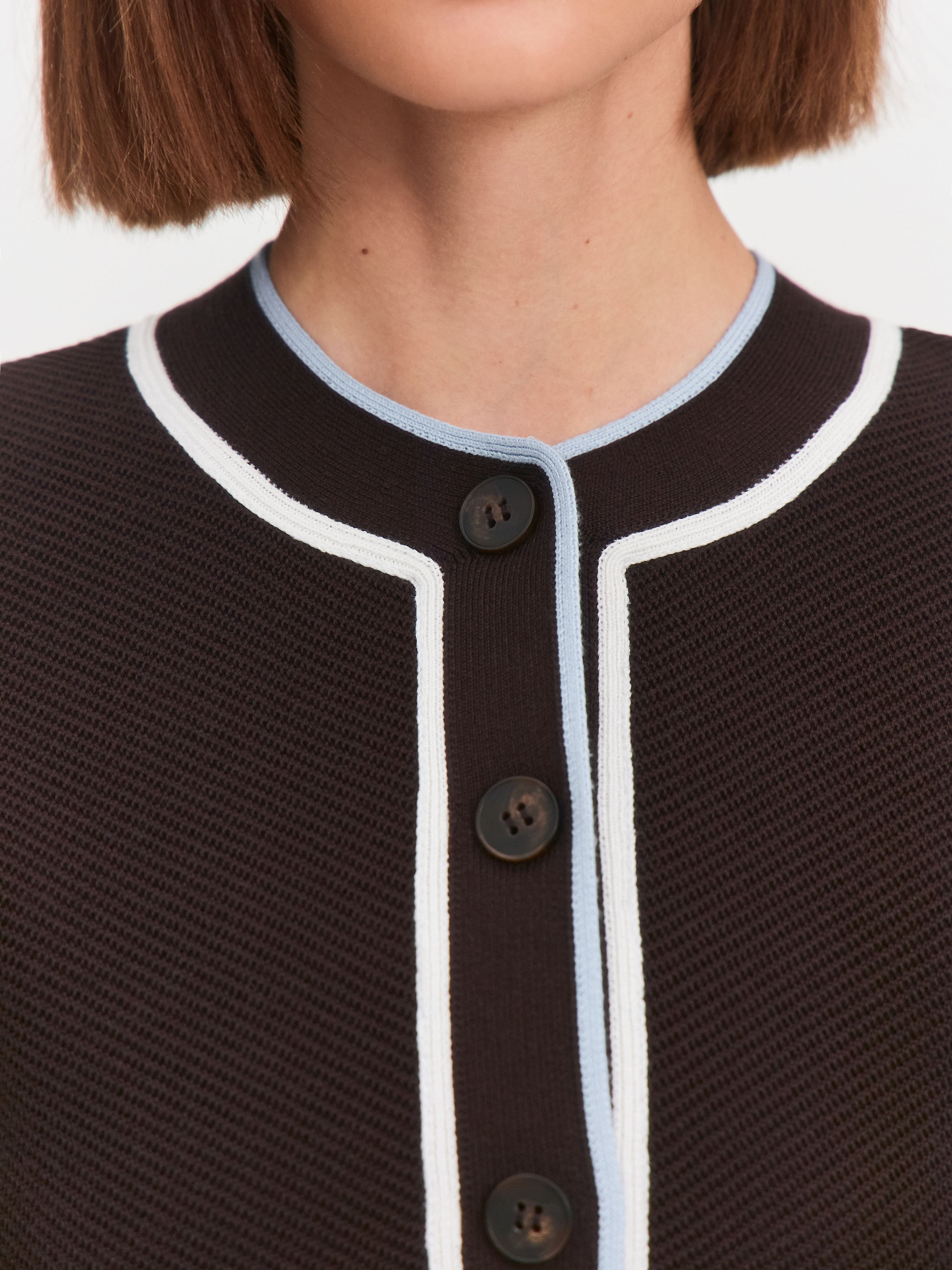 Майя жакет трикотажный (т.коричневый/голубой, 46-48)