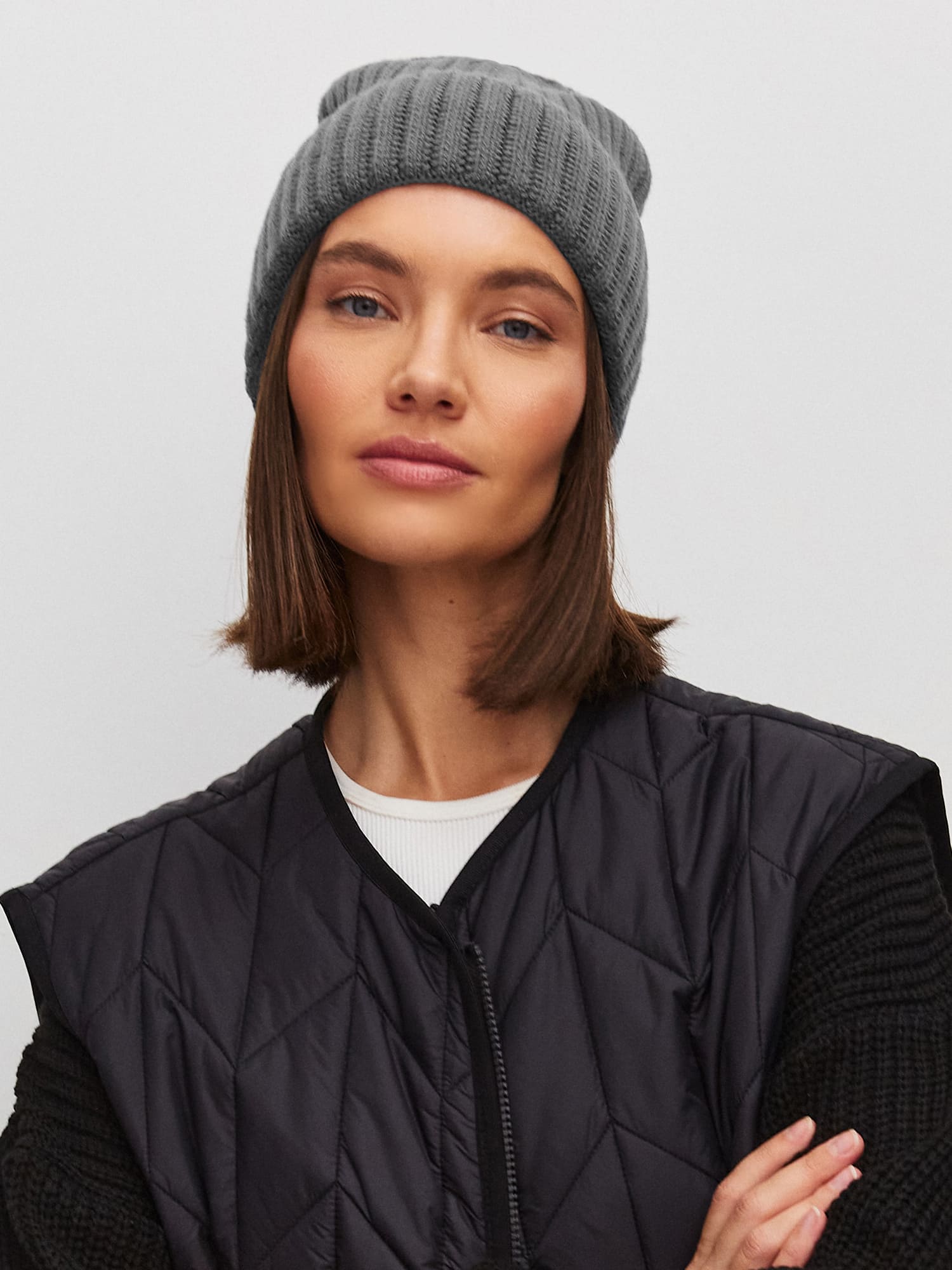 Лайт2 шапка трикотажная (серый меланж, 56-58)