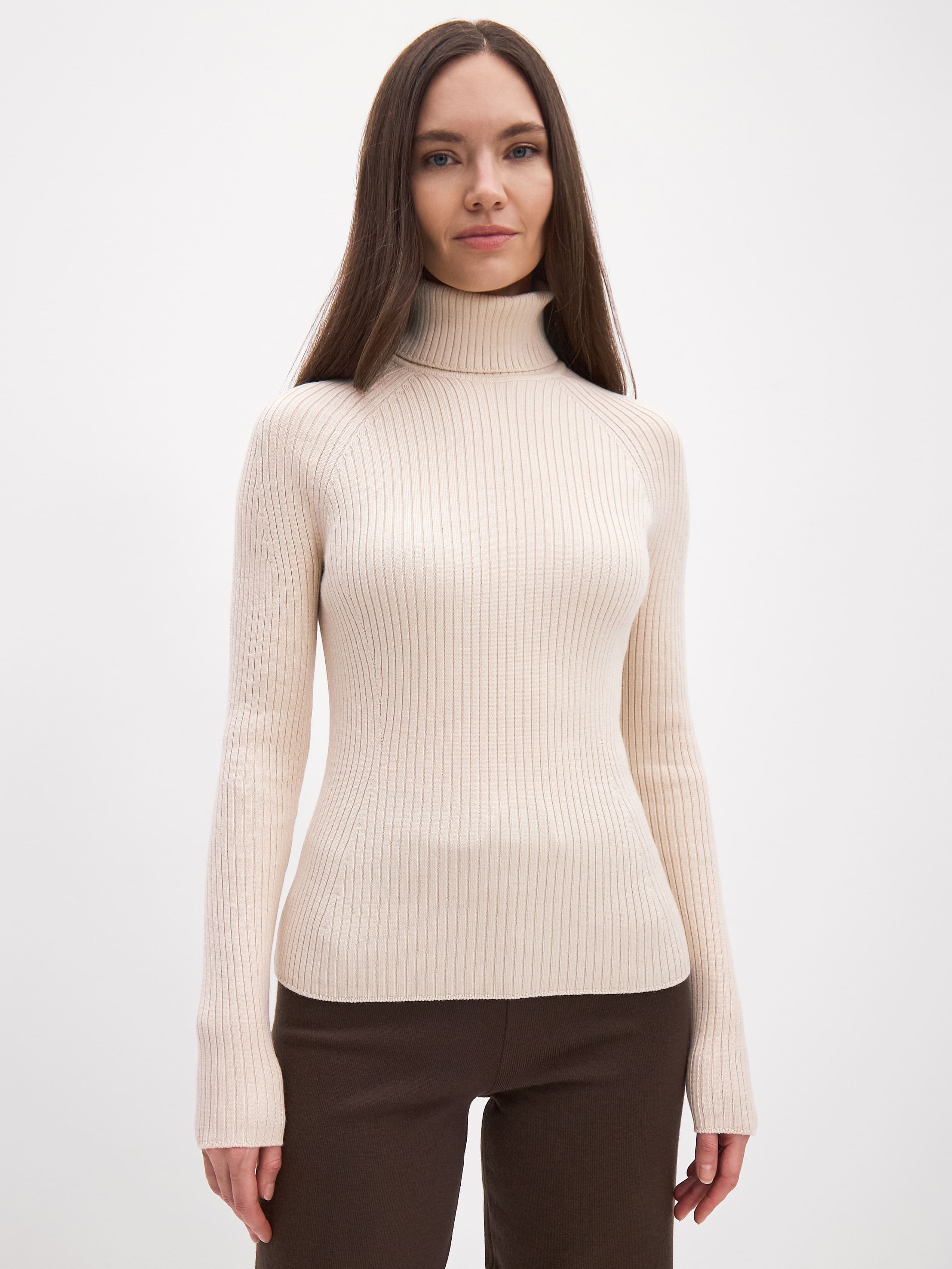 Инди водолазка трикотажная (кремовый, 44-46)