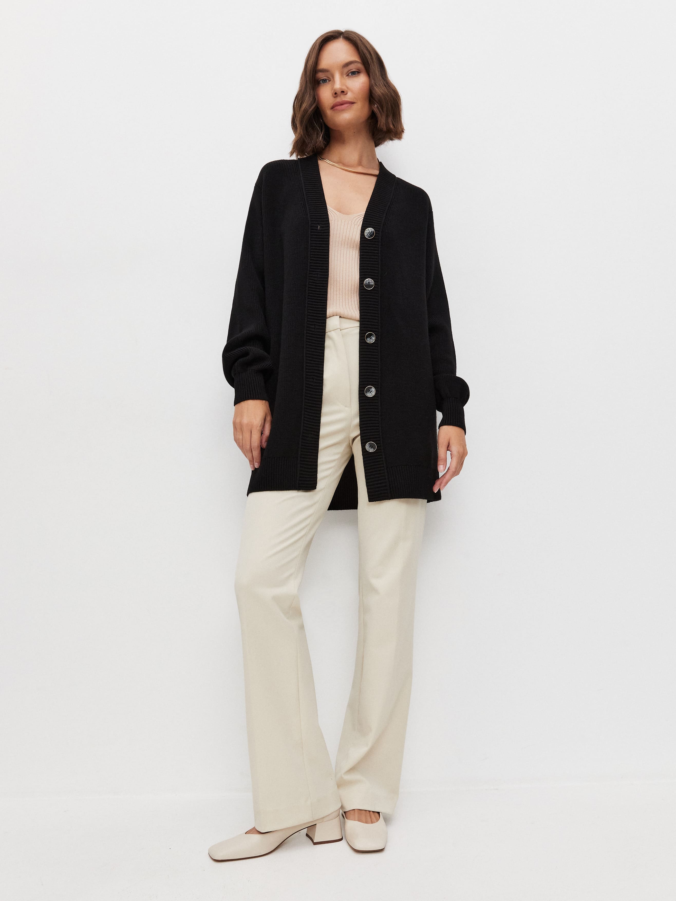 Блюз кардиган трикотажный (черный, 44-46)