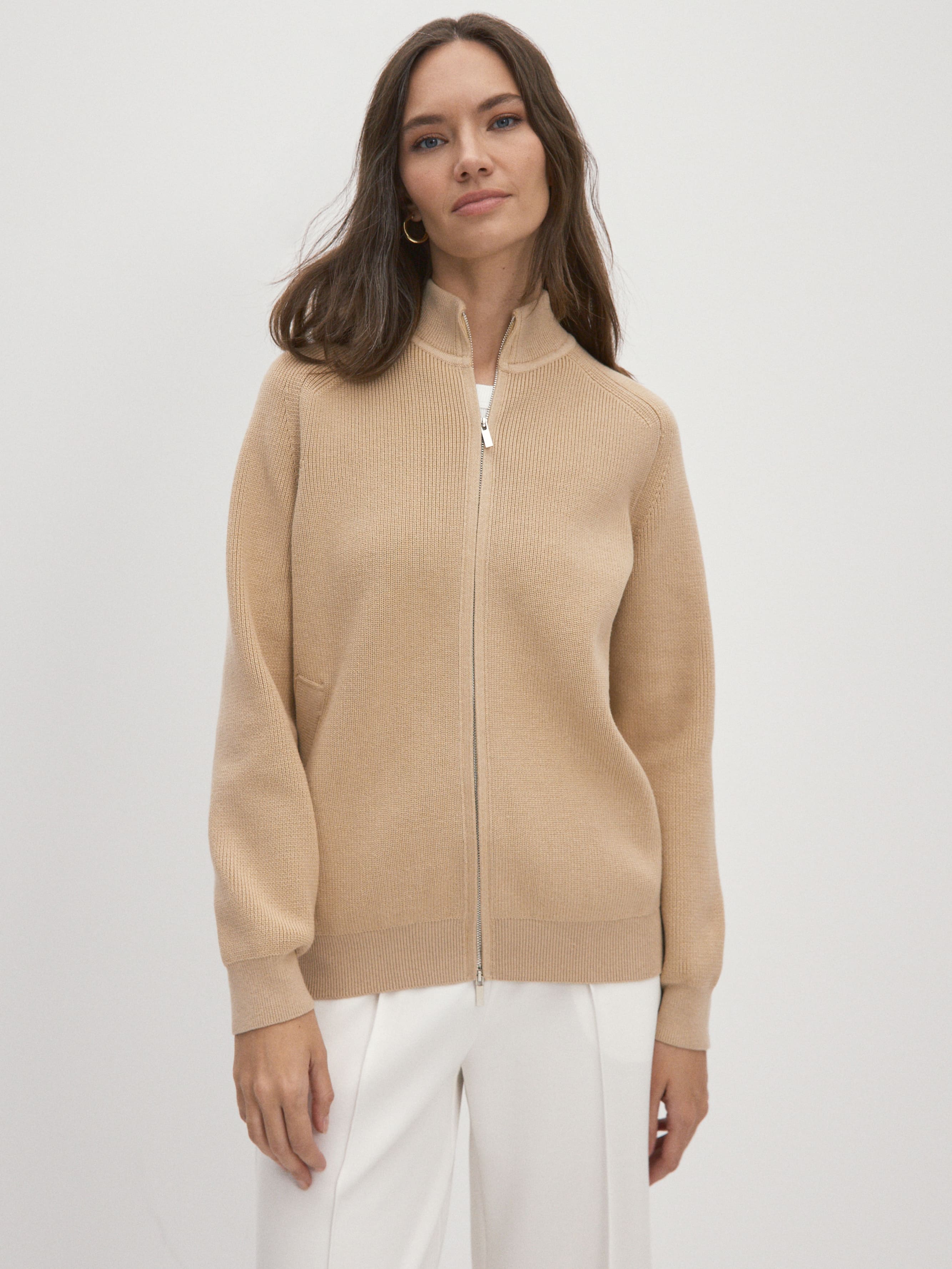 Денвер джемпер (бомбер) трикотажный (песочный, 44-46)