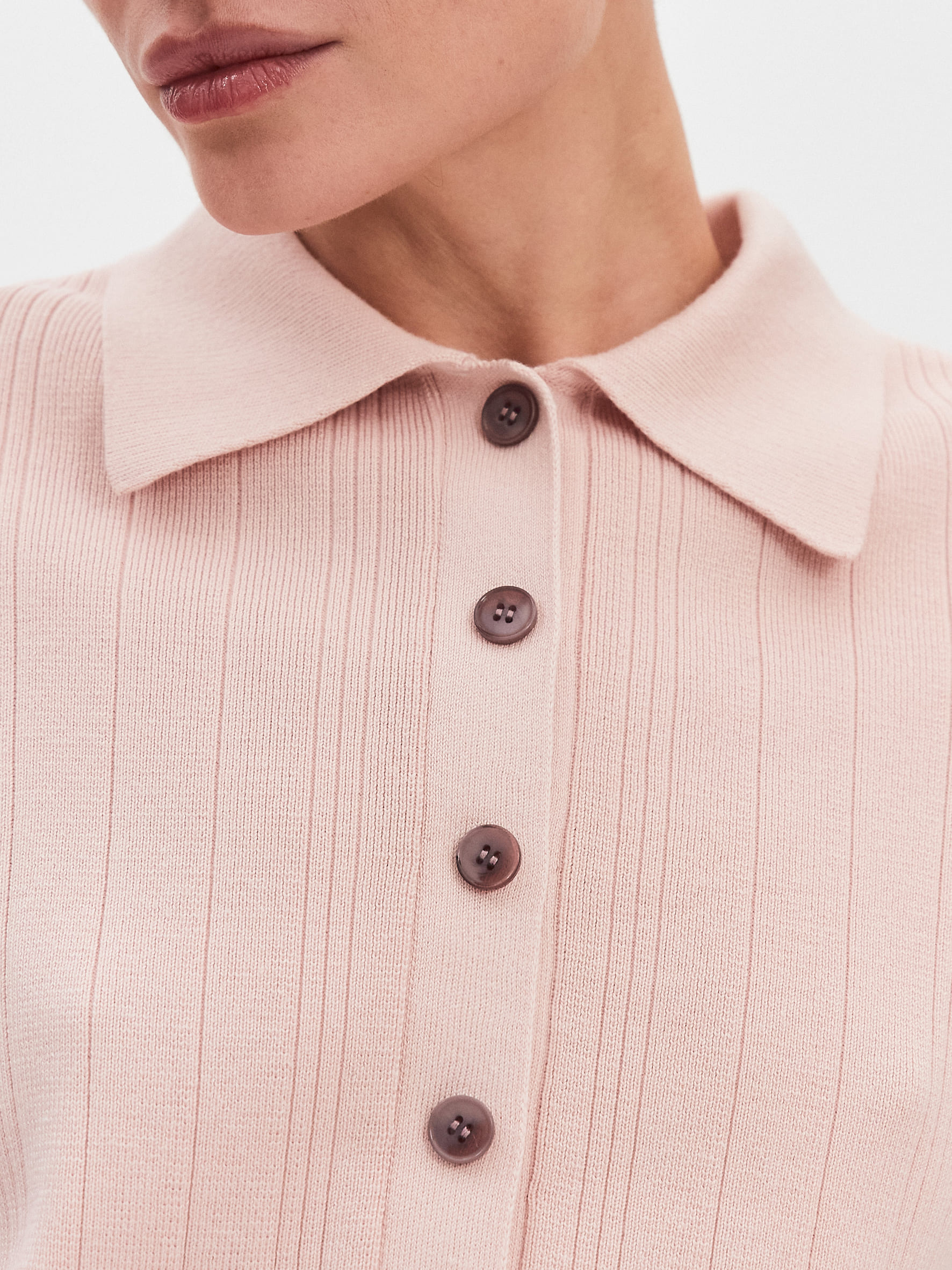 Лусио джемпер (поло) трикотажный (пудровый, 44-46)