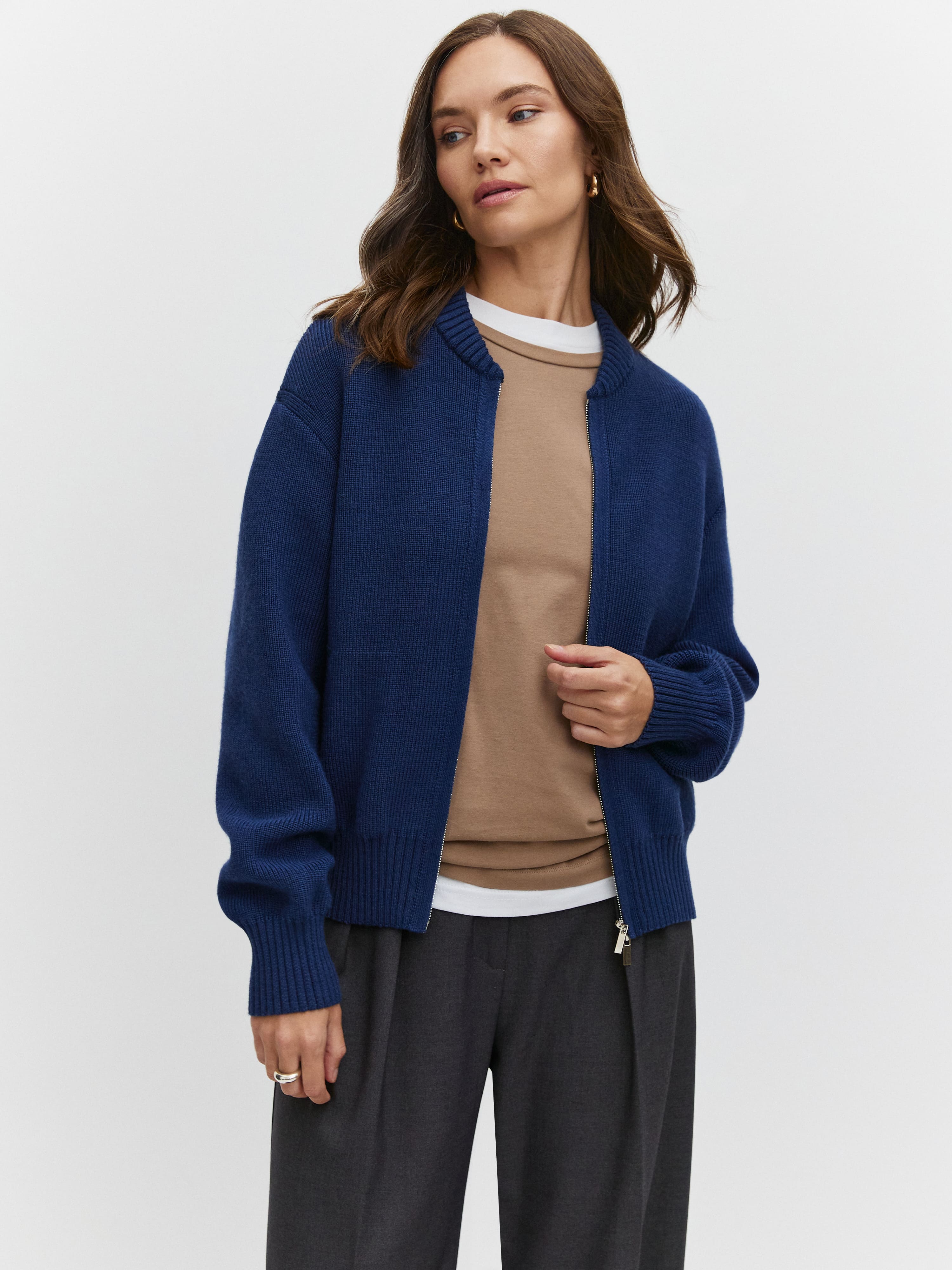 Эльба джемпер (бомбер) трикотажный (темно-синий, 44-46)