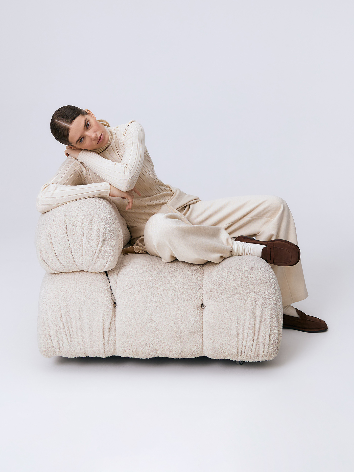 Фуджи брюки трикотажные (кремовый, 44-46/164-170)