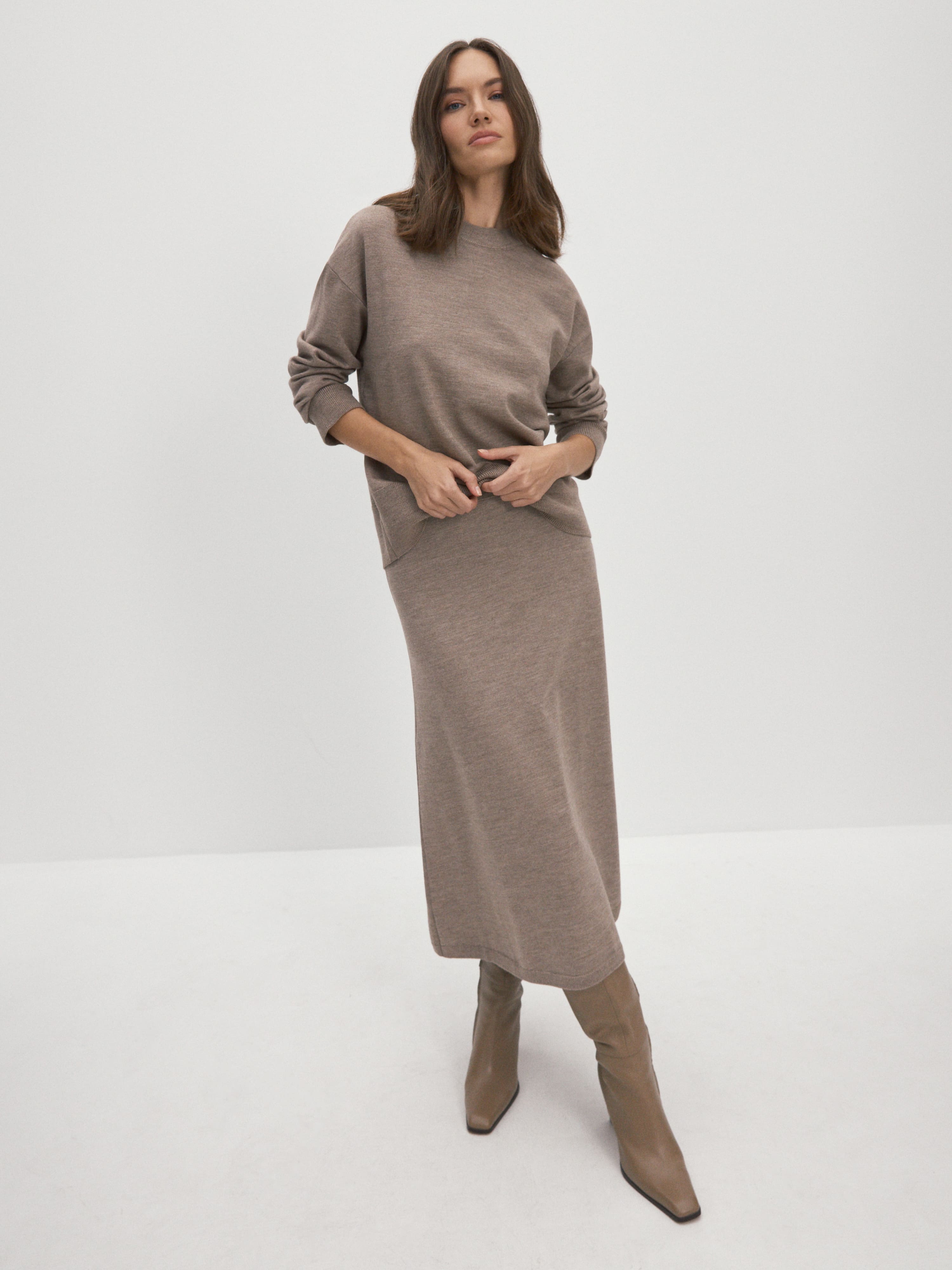 Мисти юбка трикотажная (какао, 44-46)