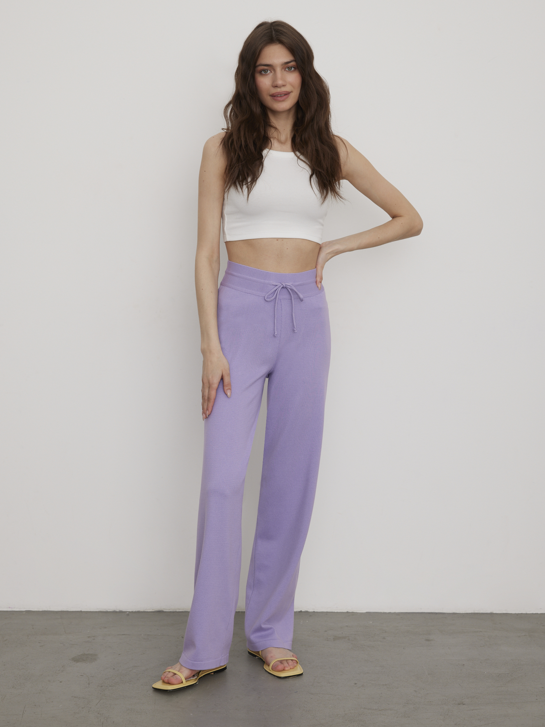 Палаццо брюки трикотажные (лаванда, 40-42/164-170)