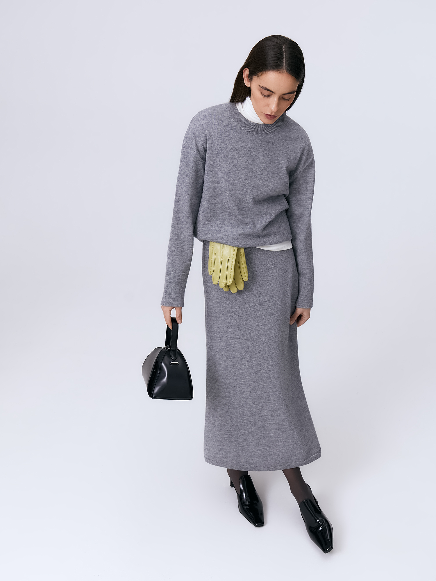 Мисти юбка трикотажная (серый меланж, 44-46)