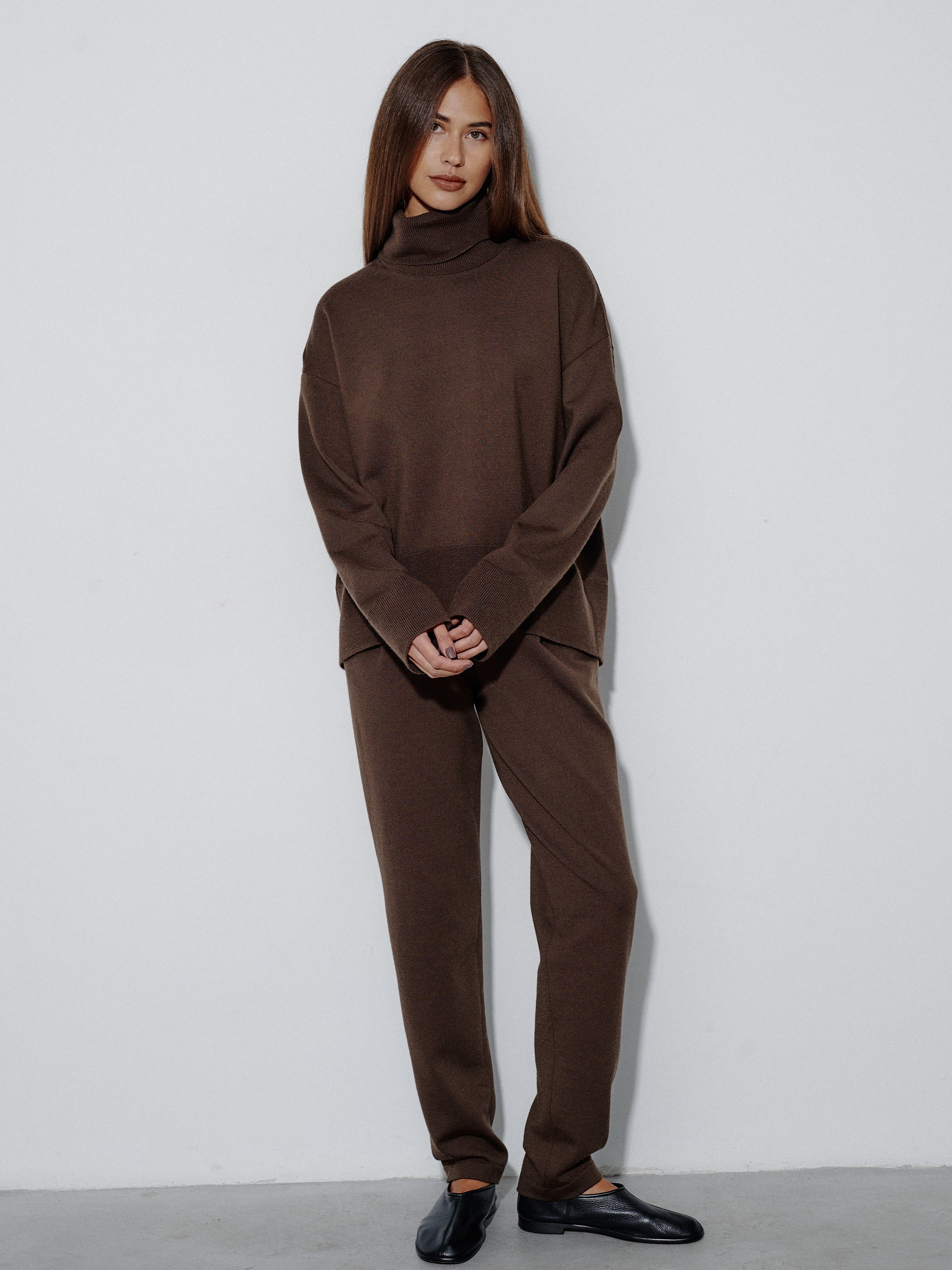 Вест брюки трикотажные (кофейный, 44-46/164-170)