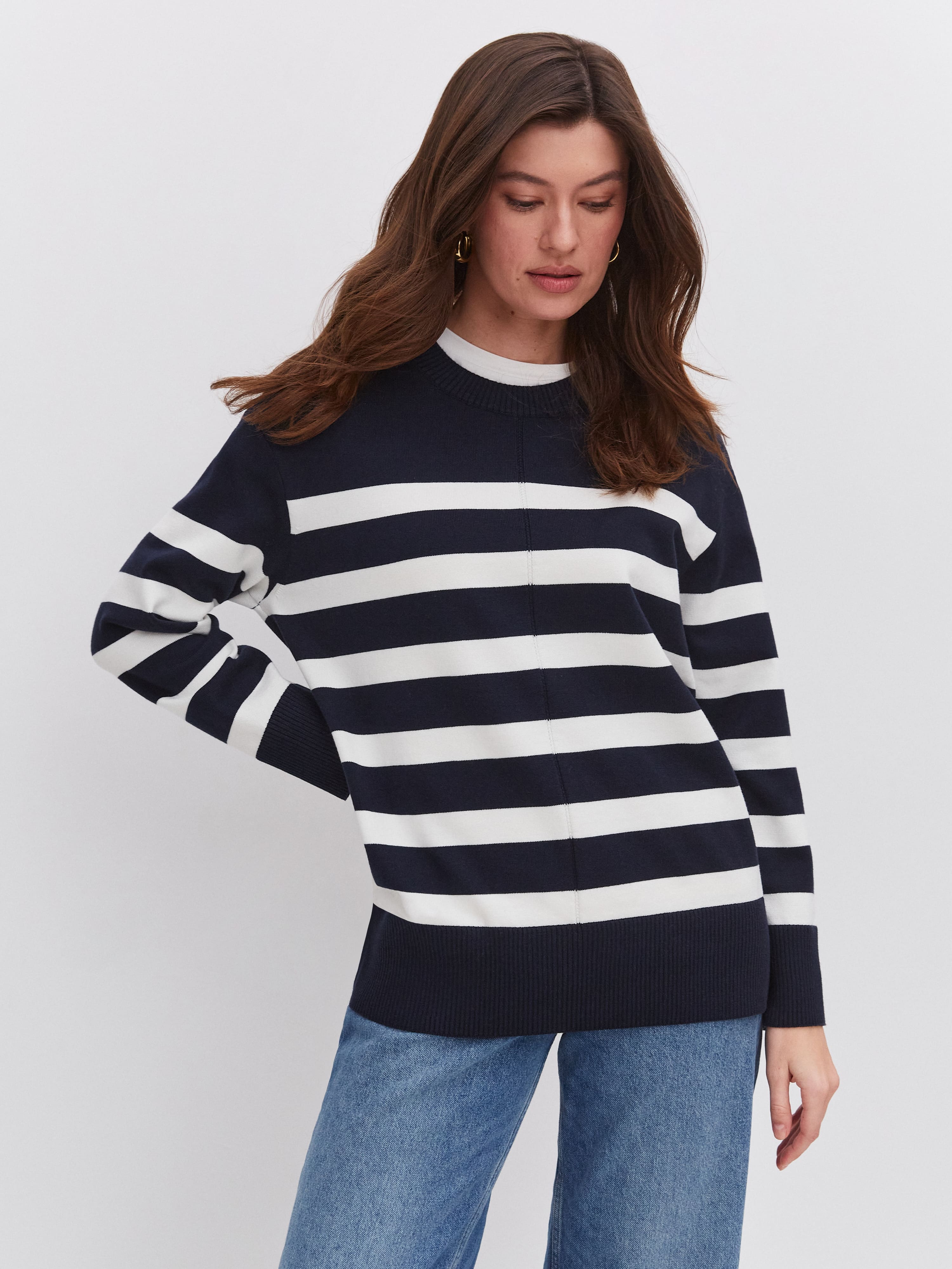 Астрид джемпер трикотажный (т.синий/белый, 44-46)