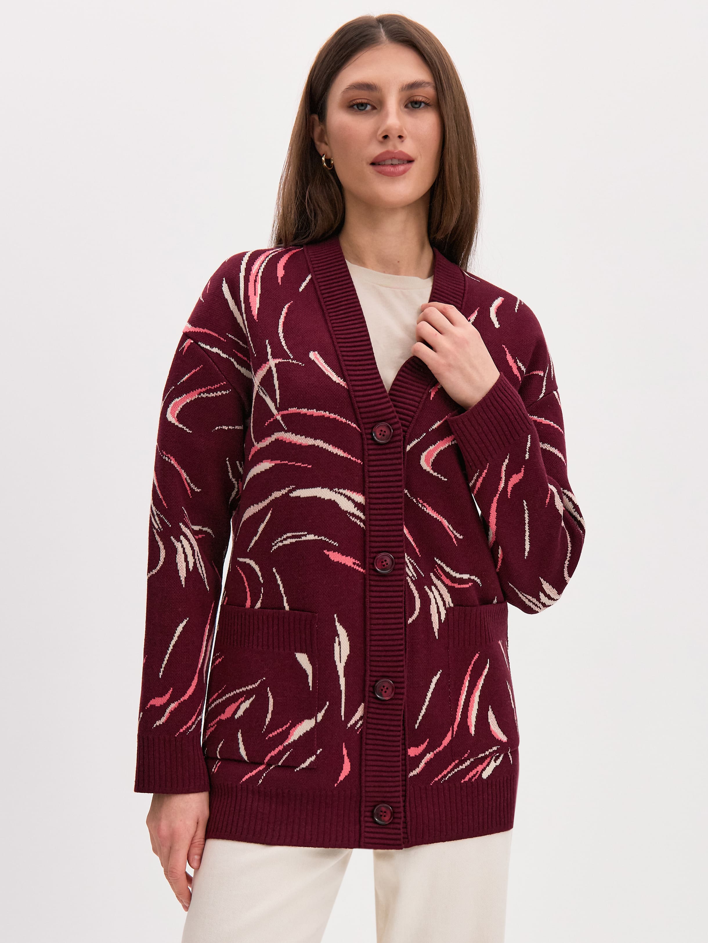 Гарда кардиган трикотажный (бордо, 44-46)