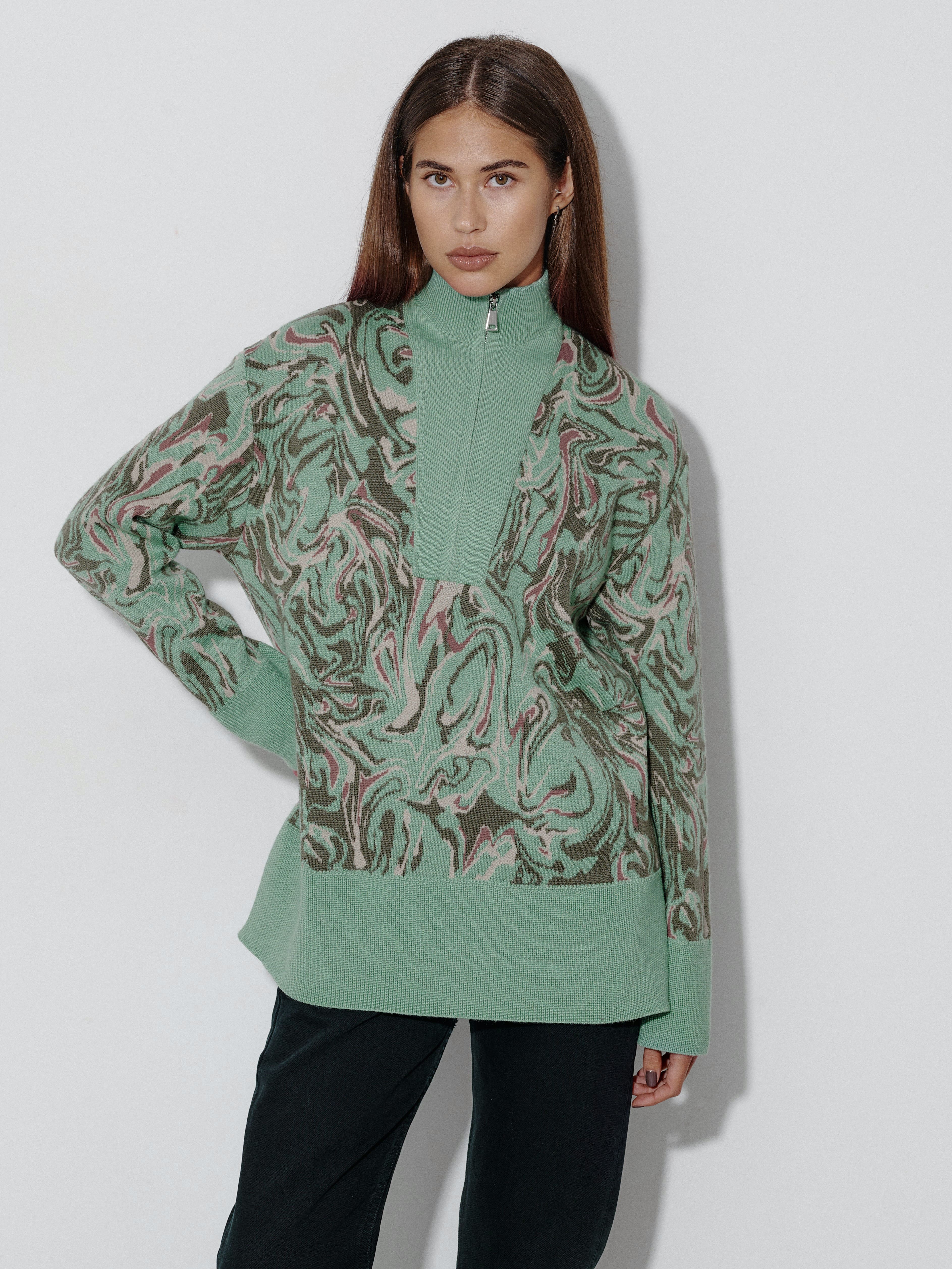 Грация джемпер трикотажный (светло-зеленый, 44-46)