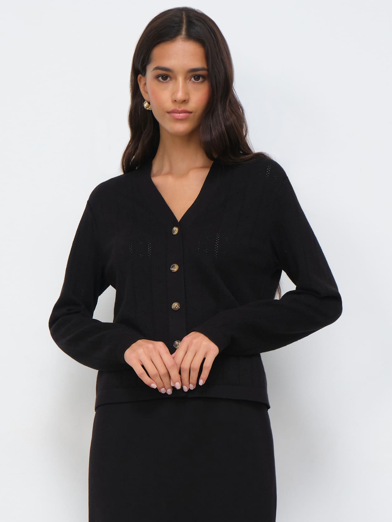 Джеси кардиган трикотажный (черный, 46)