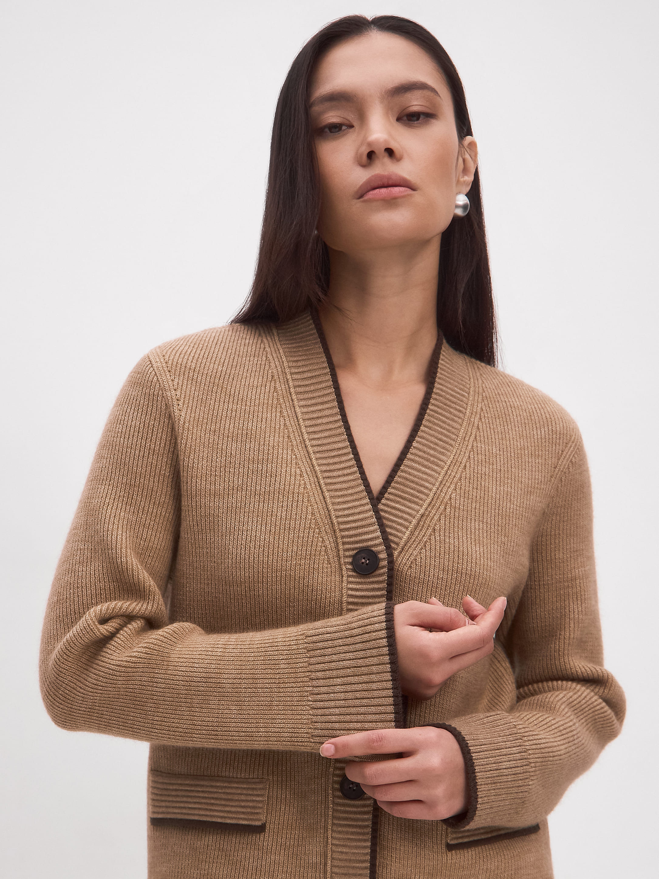 Амега кардиган трикотажный (бежевый меланж, 44-46)