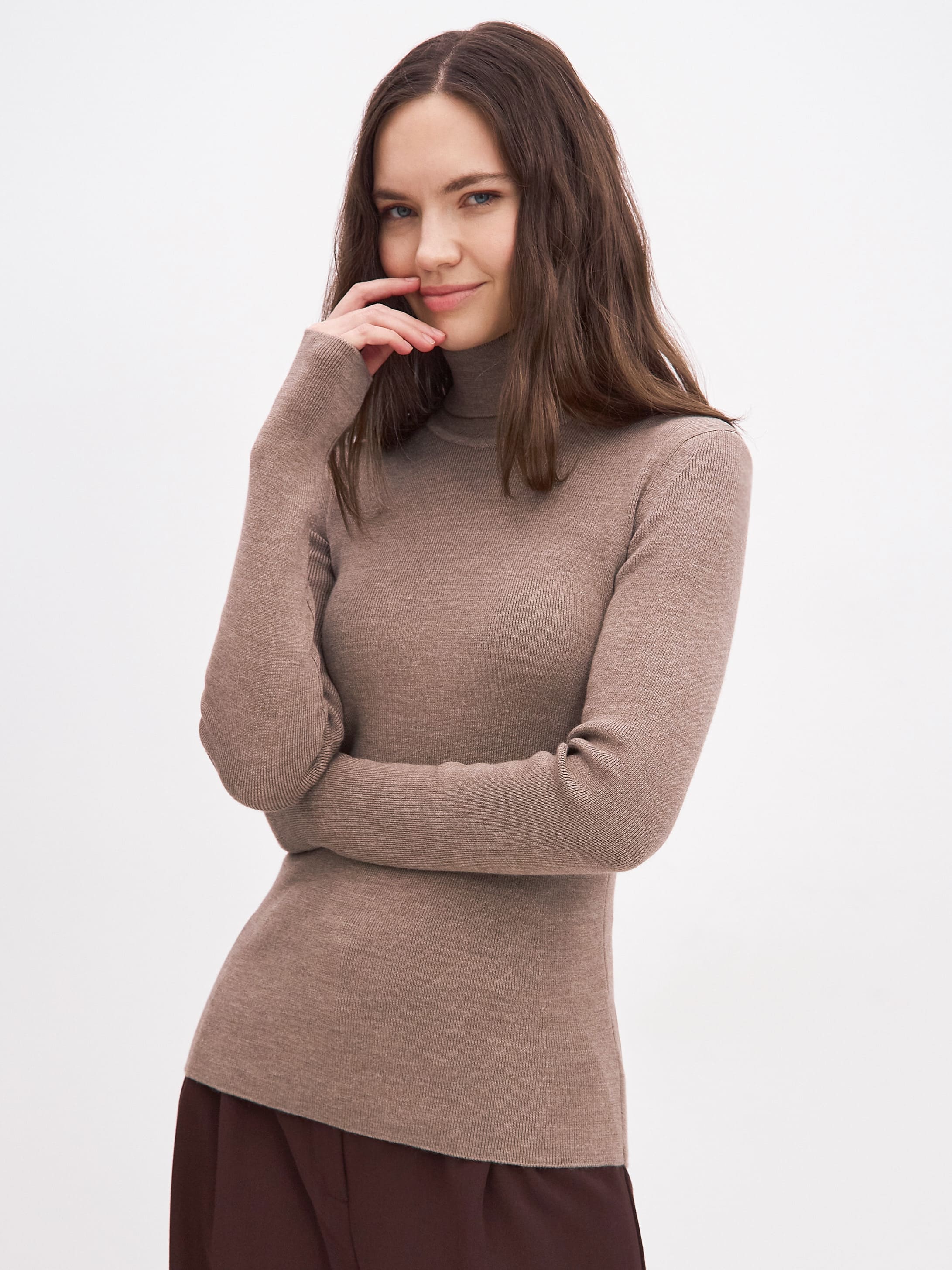 Клео водолазка трикотажная (какао, 44-46)