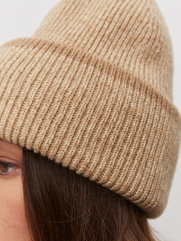 Бредли комплект (шапка+шарф) трикотажный (бежевый/кремовый)