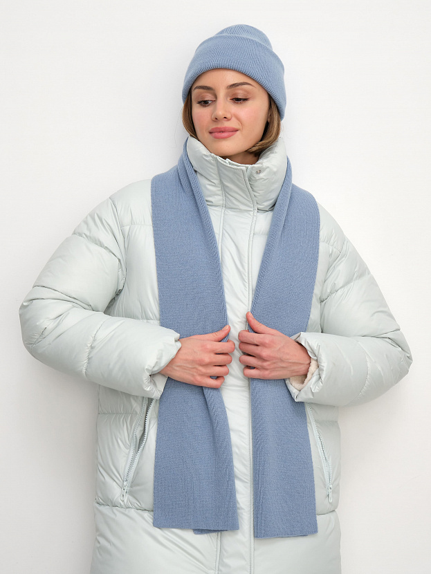 Квартет комплект (шапка+шарф) трикотажный (голубой, 56-58)
