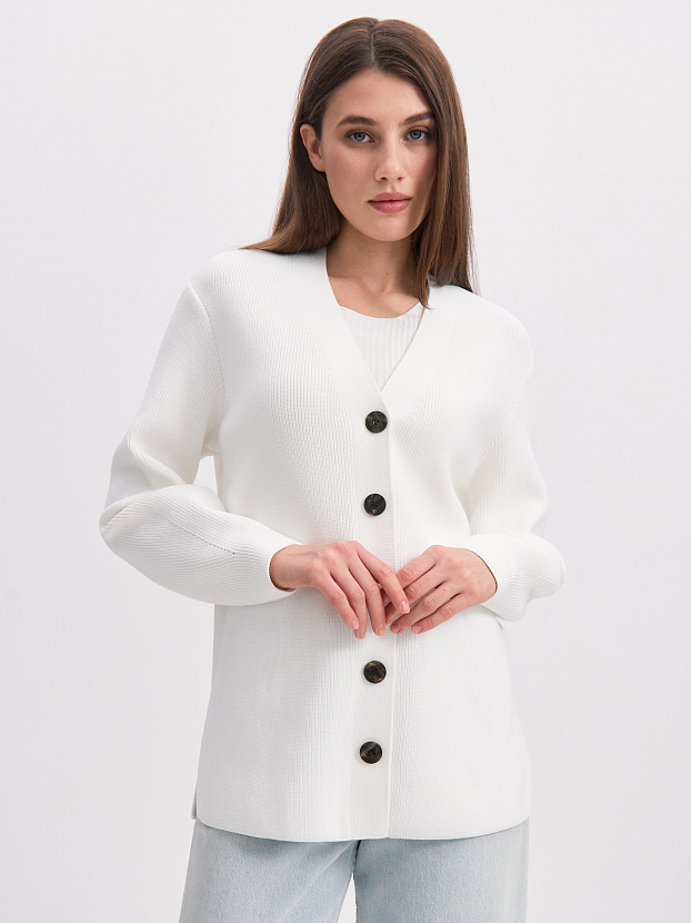 Родос кардиган трикотажный (белый, 44-46)