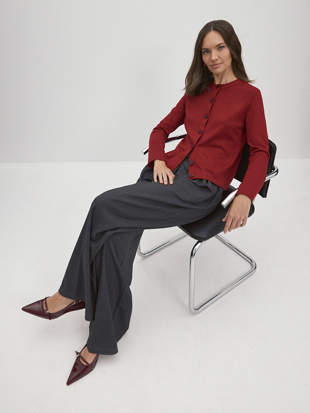 Мята кардиган трикотажный (вишневый, 46)