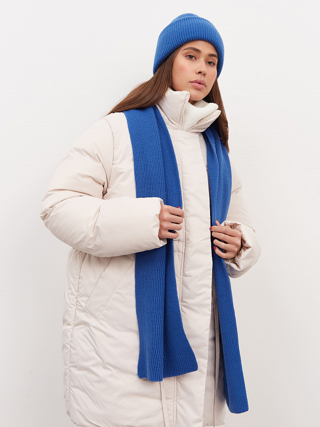 Ботаника комплект (шапка+шарф) трикотажный (ярко-синий, 56-58)