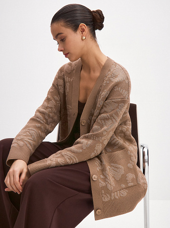 Кардиган с авторским принтом и люрексом Орли