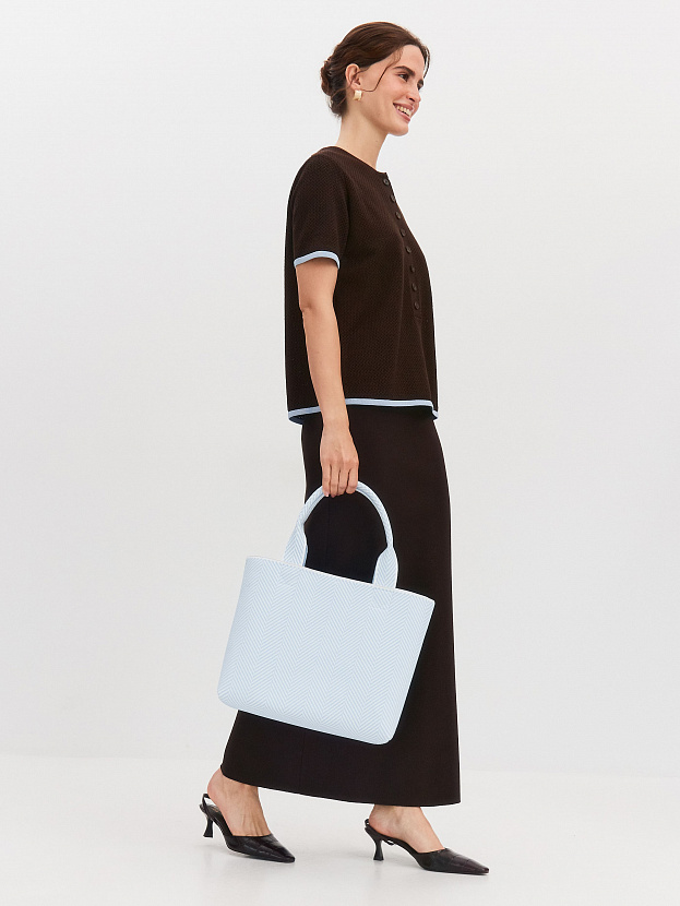 Сумка с косметичкой 2025-Е02 (белый/голубой)