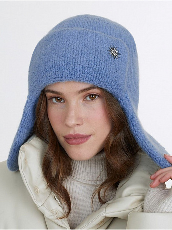 Шапка-ушанка из мохера и шерсти мериноса Стокгольм