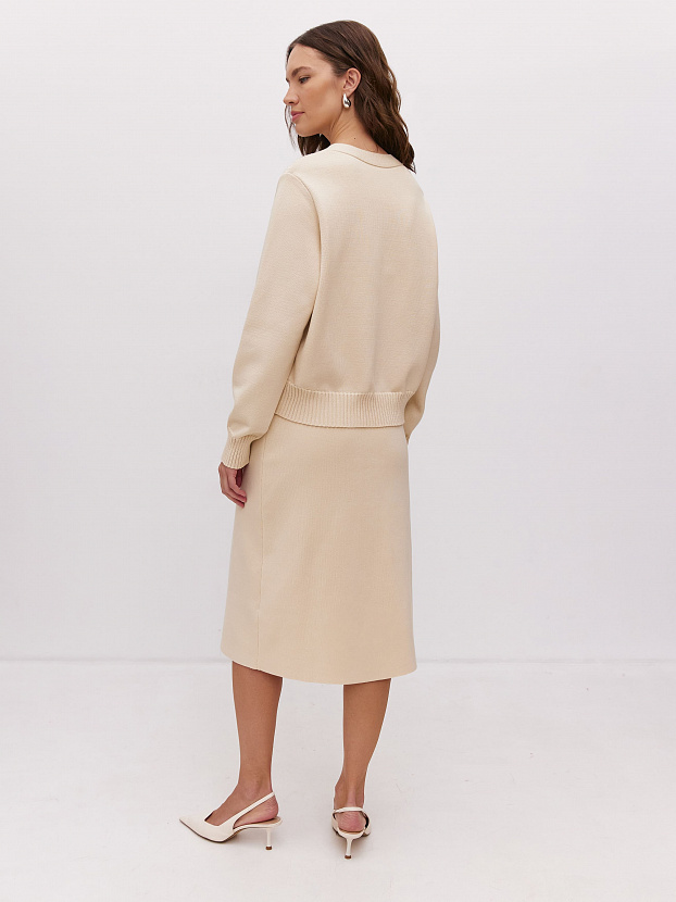 Дюна кардиган трикотажный (кремовый, 44-46)