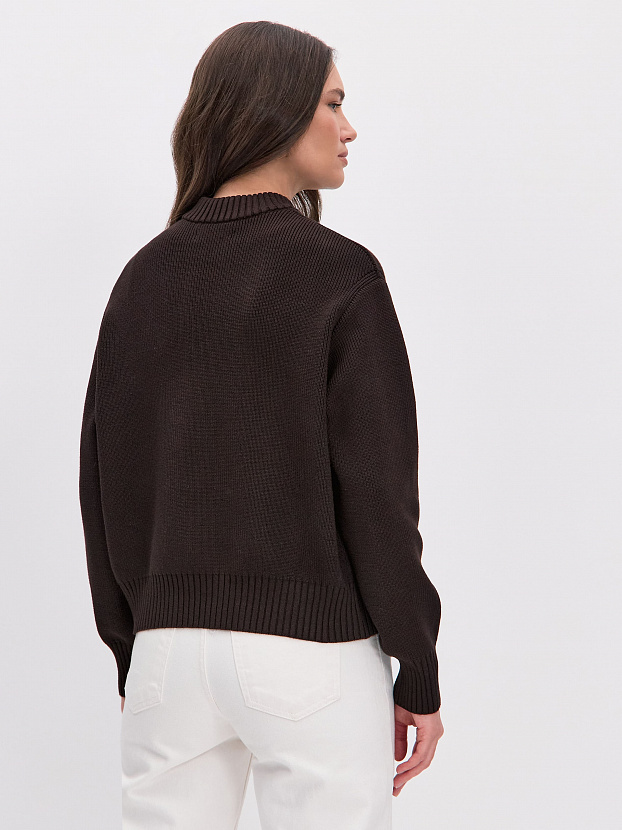 Честер джемпер (бомбер) трикотажный (темно-коричневый, 44-46)