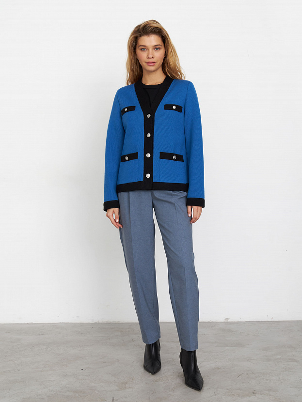 Гамма кардиган трикотажный (ярко-синий/черный, 44-46)