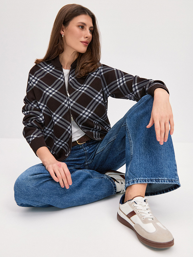 Пандора кардиган (бомбер) трикотажный (темно-коричневый, 44-46)