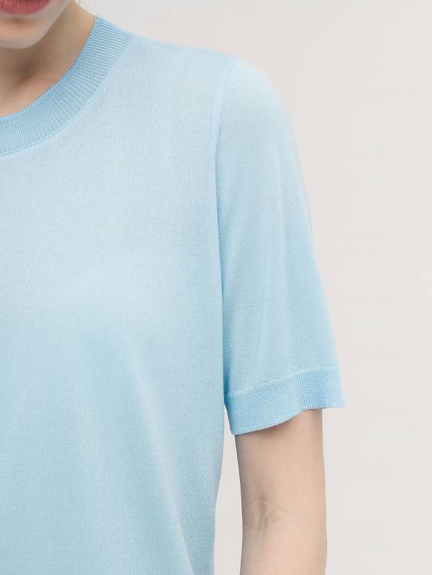 Адель джемпер (футболка) трикотажный (голубой, 44-46)