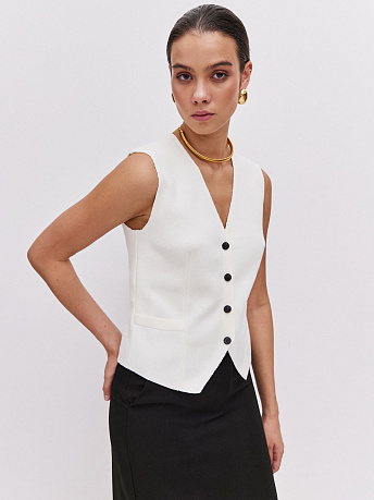 Укороченный жилет из хлопка с вискозой Трейси