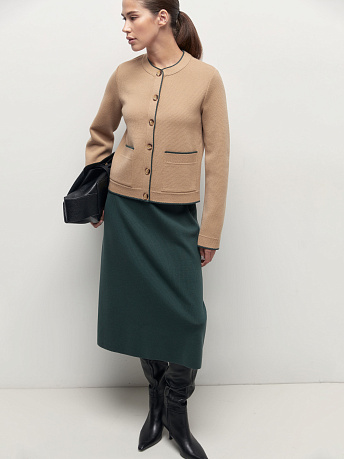 Жакет из шерсти мериноса с окантовкой Сириус