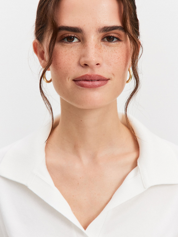 Ариес джемпер (поло) трикотажный (белый, 44-46)