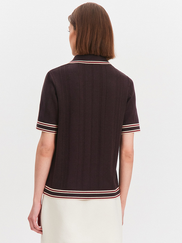 Данте джемпер (футболка) трикотажный (т.коричневый/кремовый, 44-46)